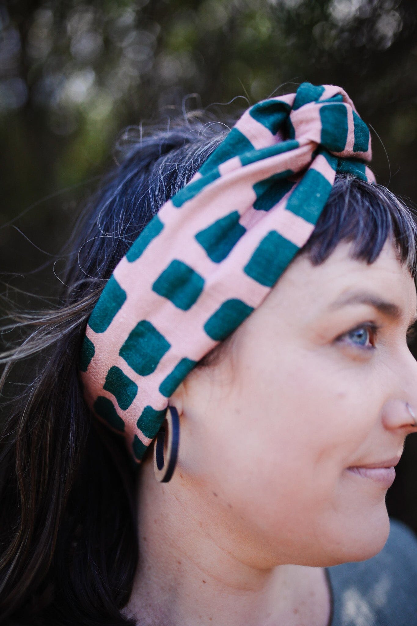 Wire Hair Scarf/headband Hair Accessories The Spotted Quoll Organic Hemp/Linen Garden Party 