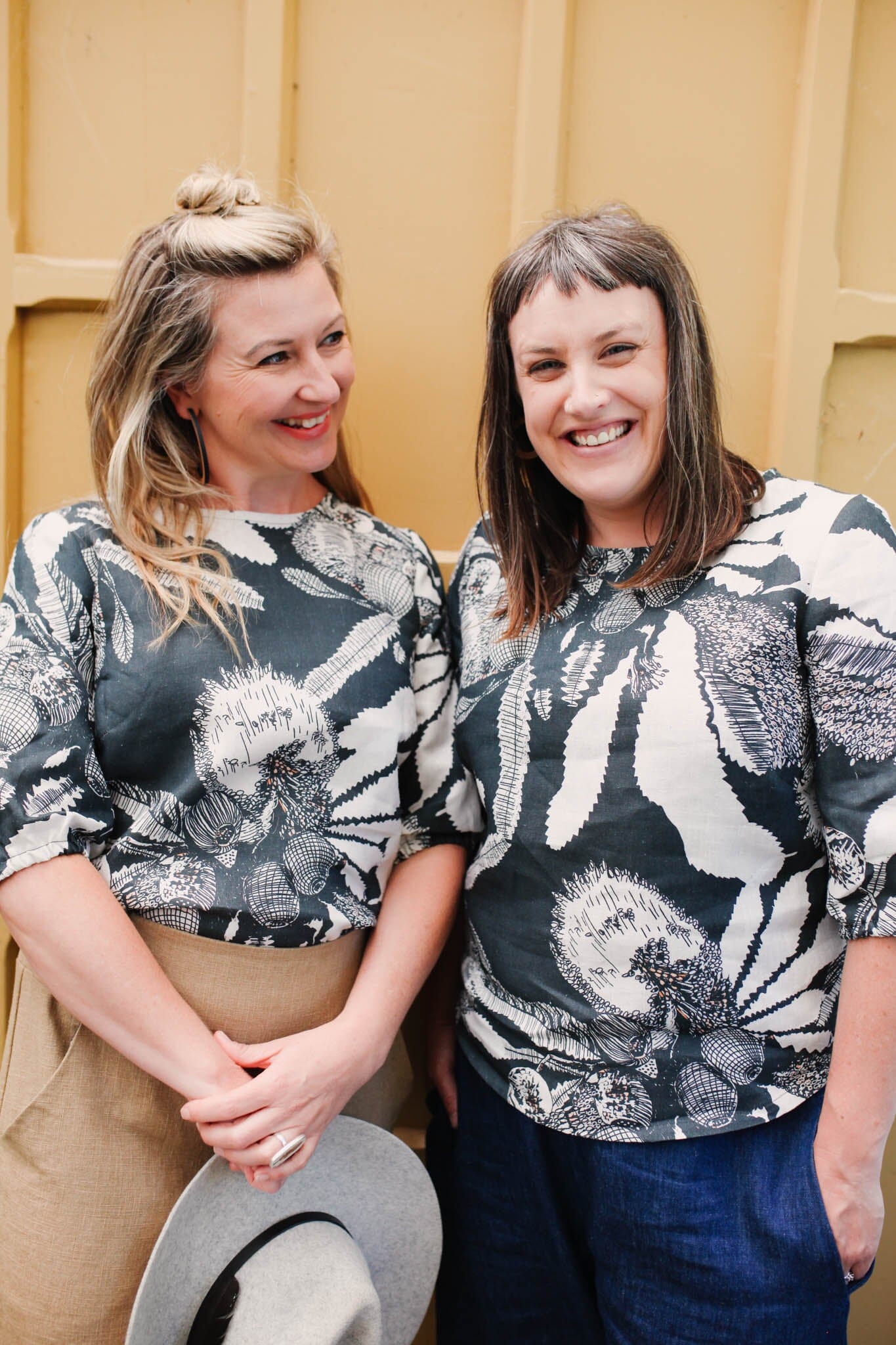 Lady Jane Organic 100% Linen Blouse - Original Sawtooth Banksia top The Spotted Quoll 