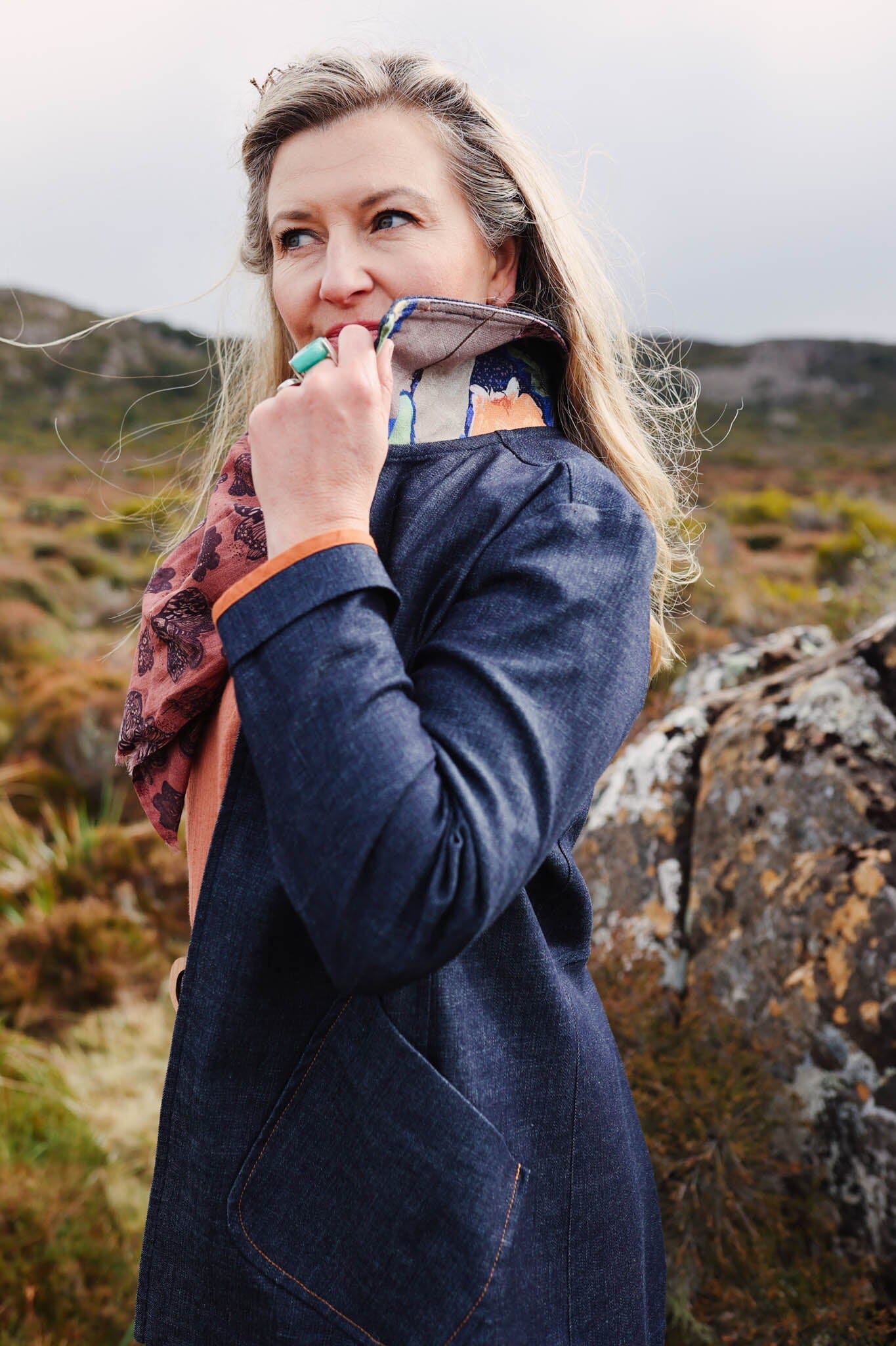 Island Pleat Denim Blazer blazer The Spotted Quoll 
