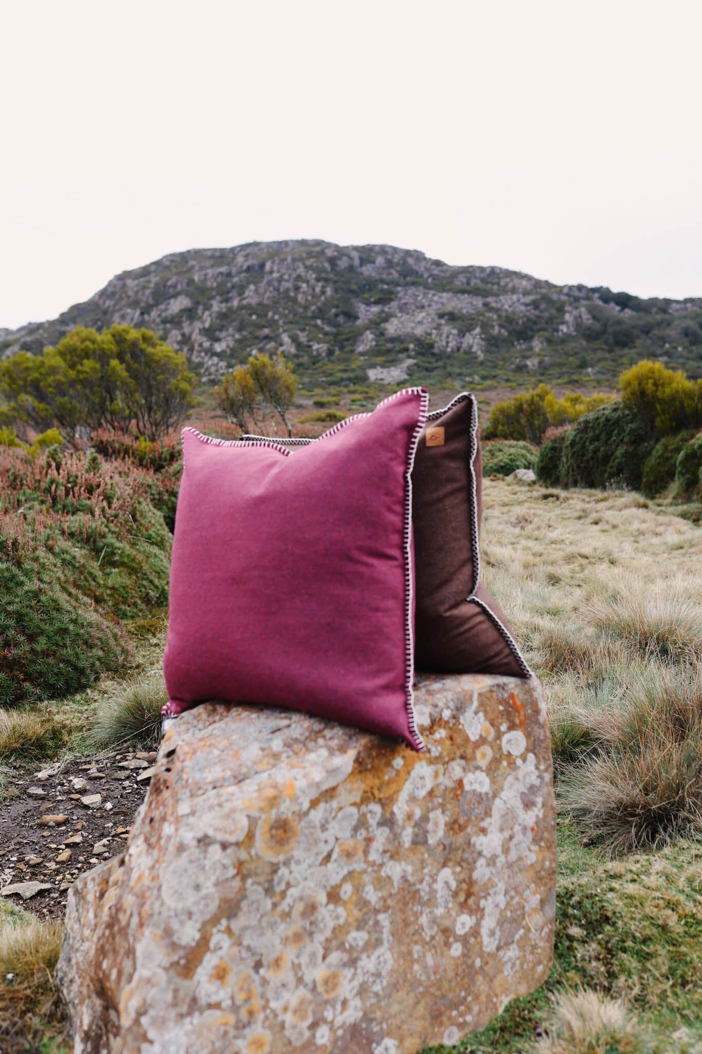 Vino Herringbone Organic Wool Felt Cushions Cushions The Spotted Quoll Studio 