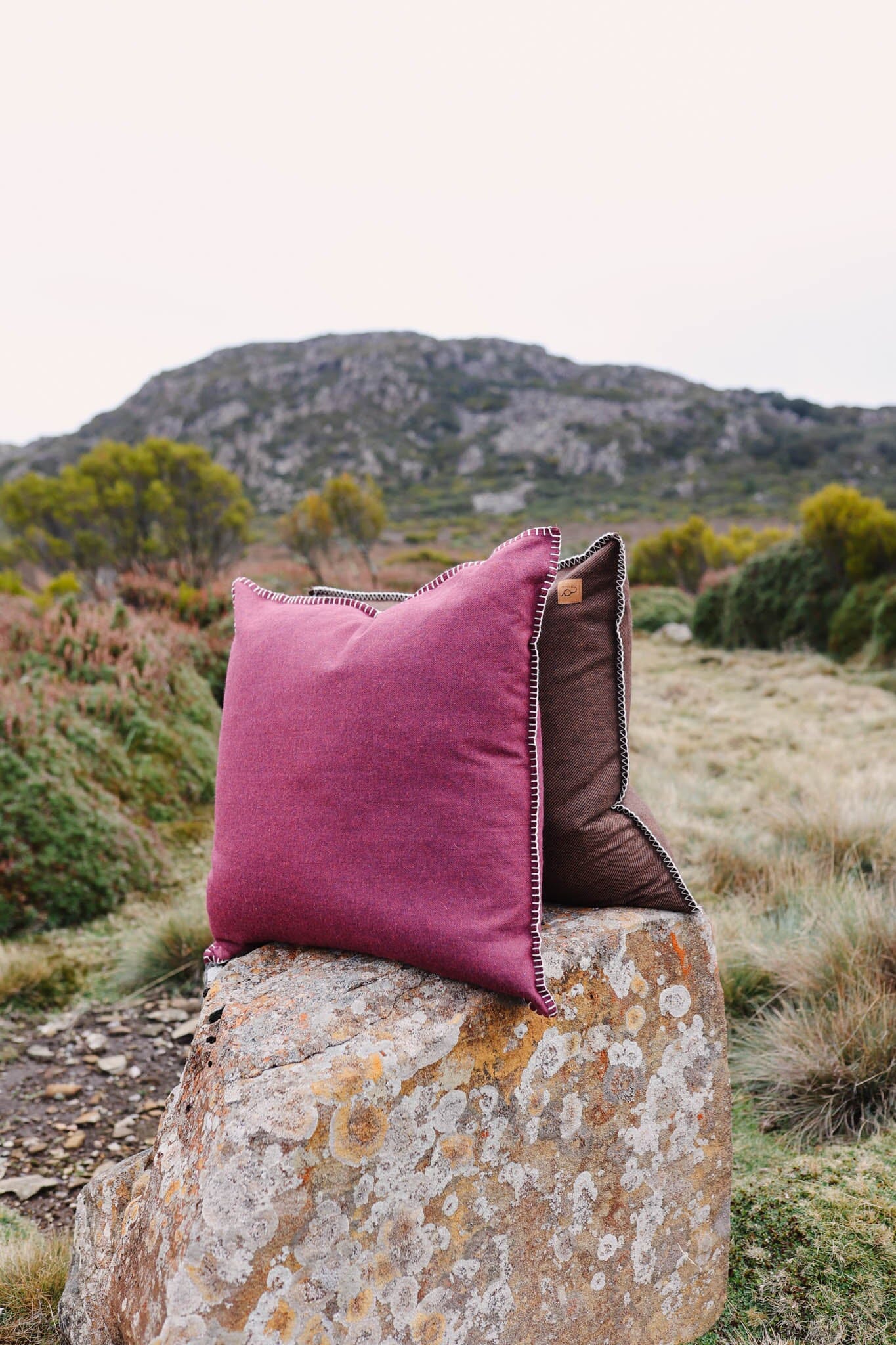 Vino Herringbone Organic Wool Felt Cushions Cushions The Spotted Quoll Studio 