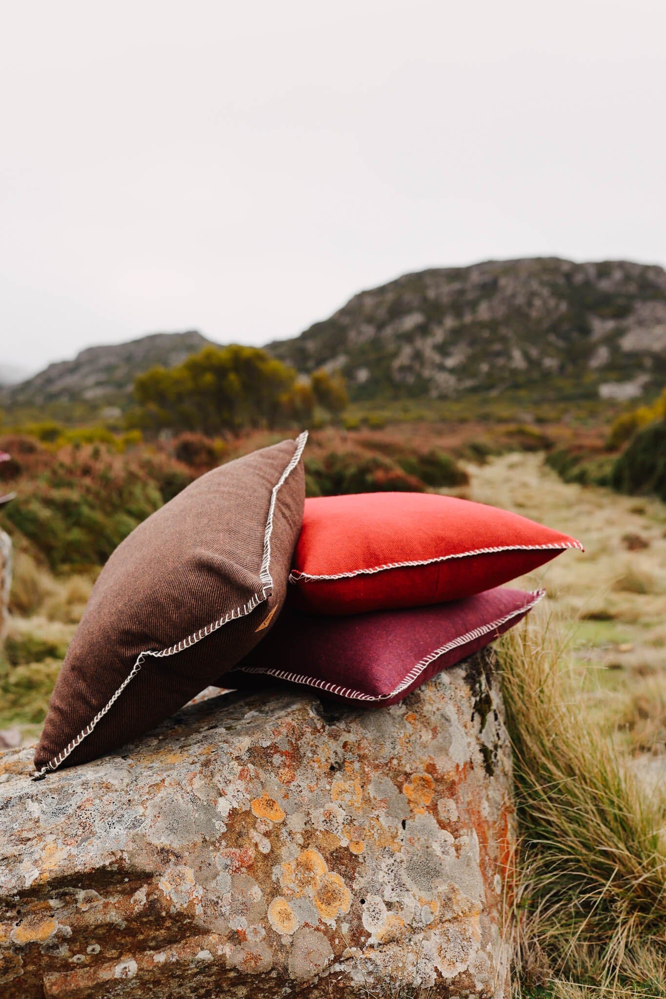 Cocoa Twill Organic Wool Felt Cushions Cushions The Spotted Quoll Studio 