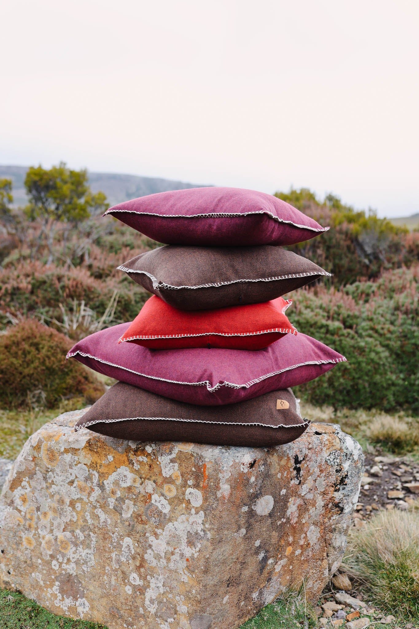 Cocoa Twill Organic Wool Felt Cushions Cushions The Spotted Quoll Studio 