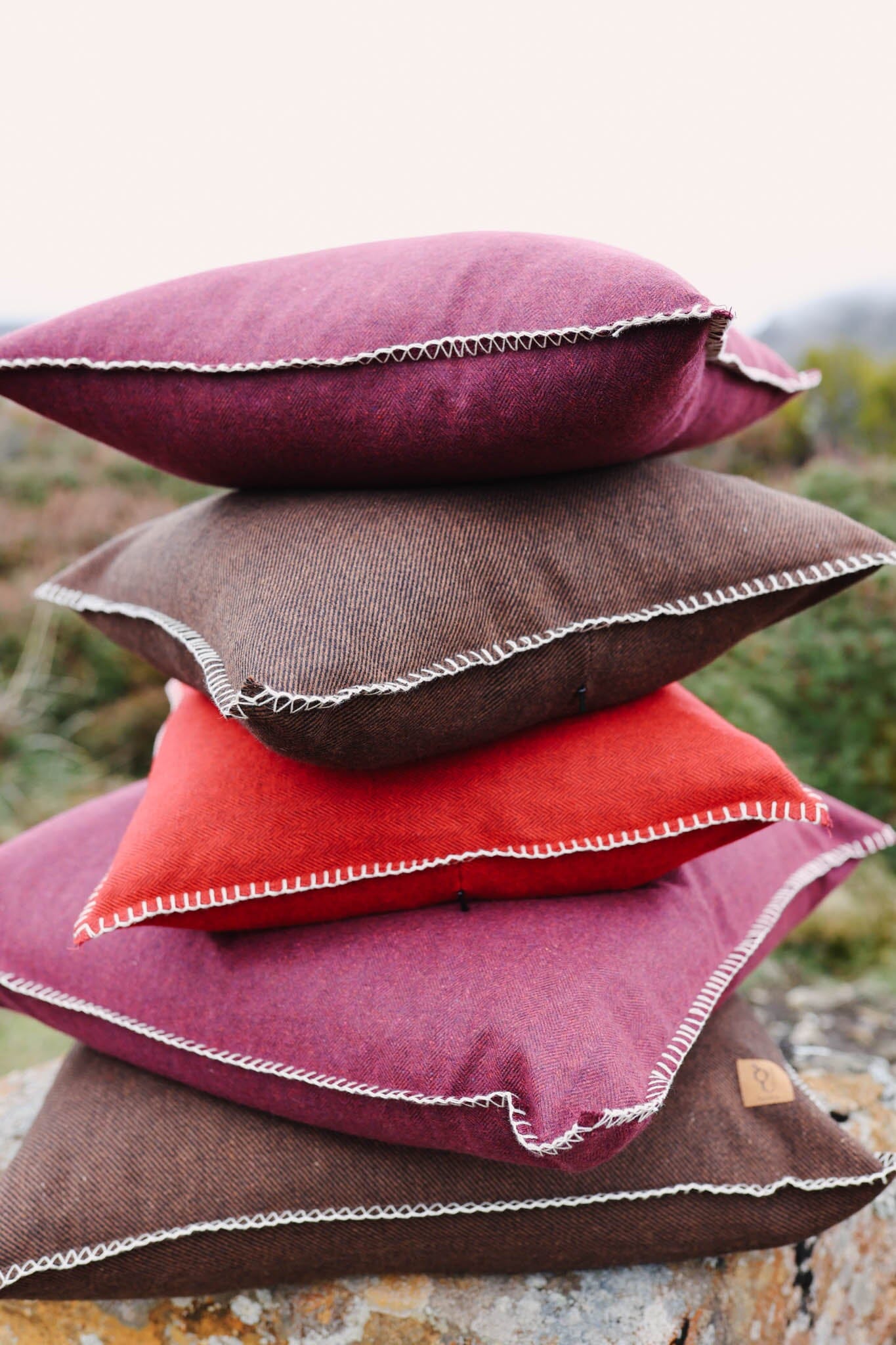 Cocoa Twill Organic Wool Felt Cushions Cushions The Spotted Quoll Studio 