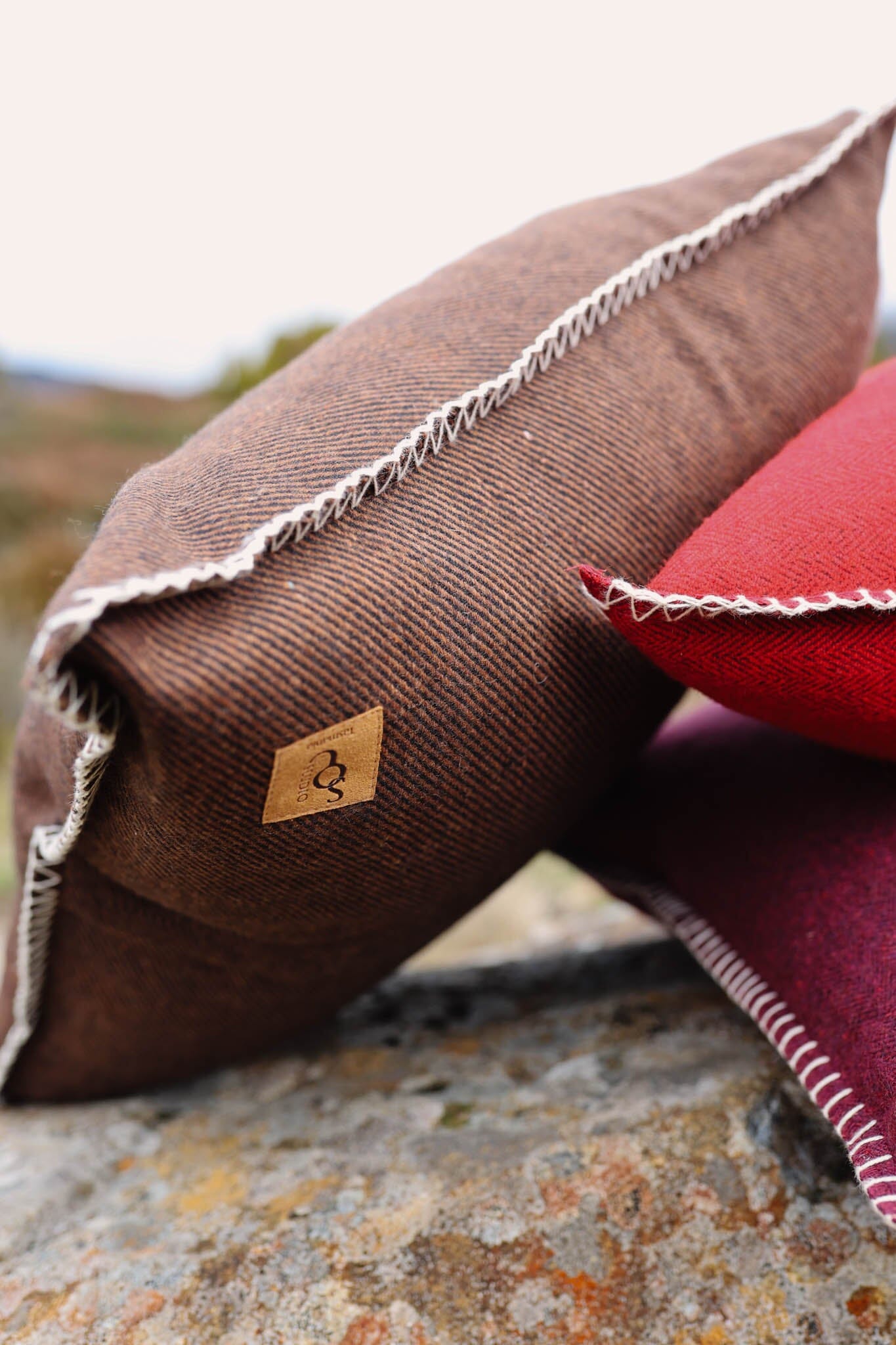 Cocoa Twill Organic Wool Felt Cushions Cushions The Spotted Quoll Studio 