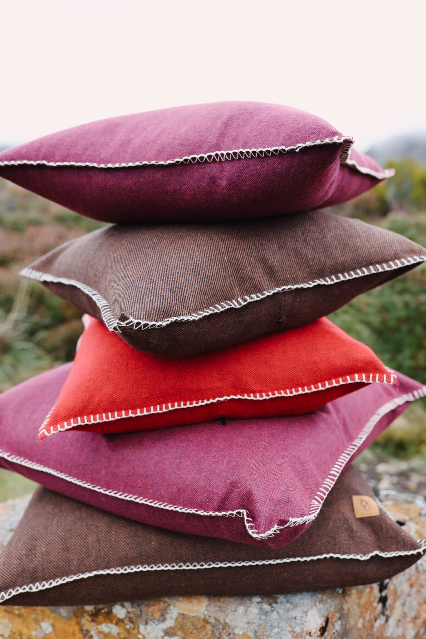 Cocoa Twill Organic Wool Felt Cushions Cushions The Spotted Quoll Studio 