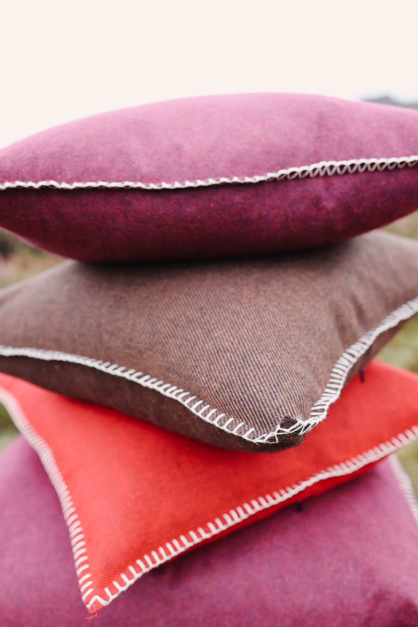 Cocoa Twill Organic Wool Felt Cushions Cushions The Spotted Quoll Studio 