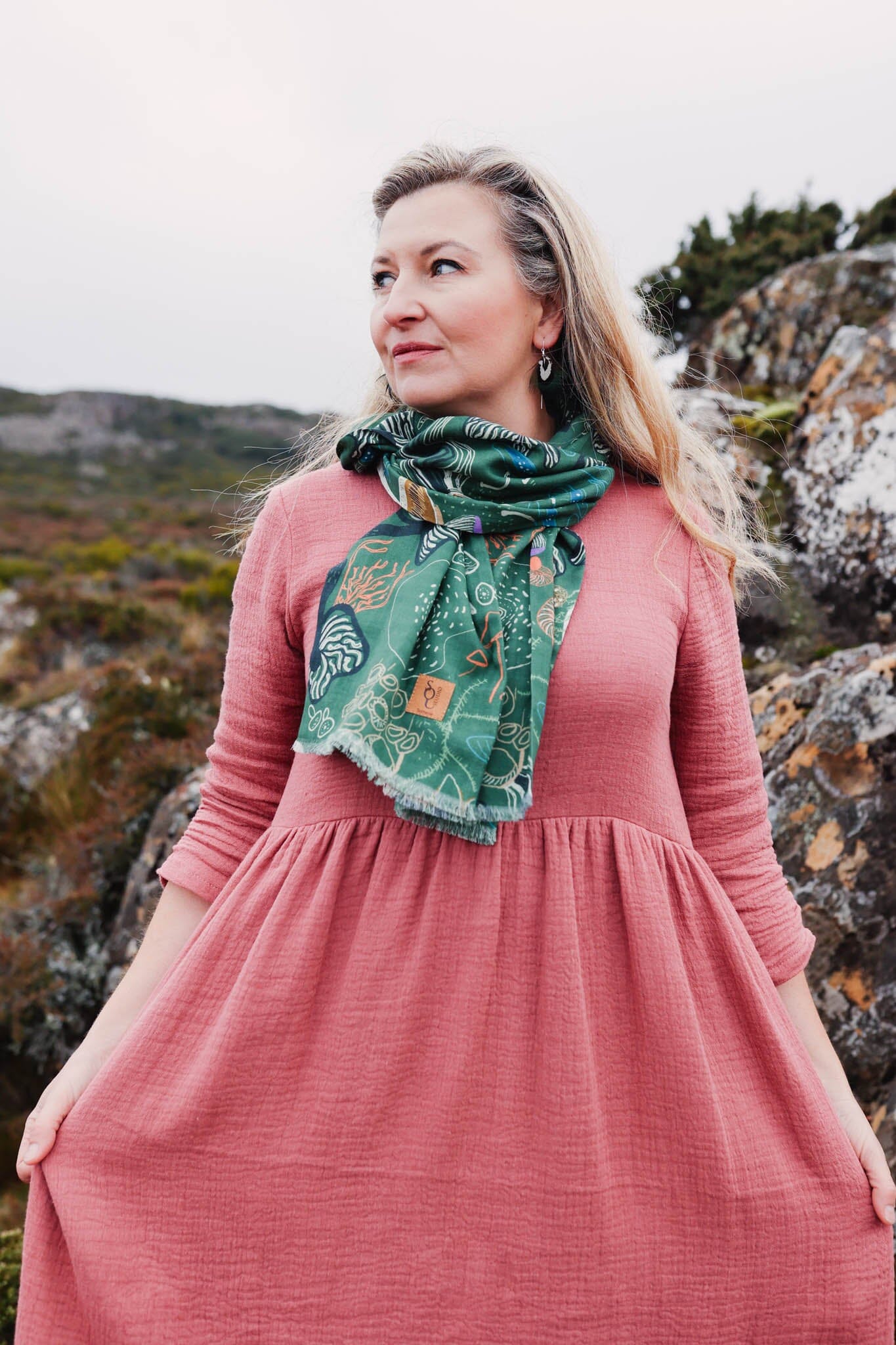 Tassie Fungi Organic Cotton Scarf scarf The Spotted Quoll 