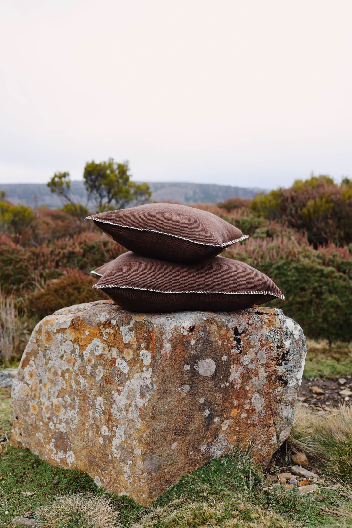 Cocoa Twill Organic Wool Felt Cushions Cushions The Spotted Quoll Studio 