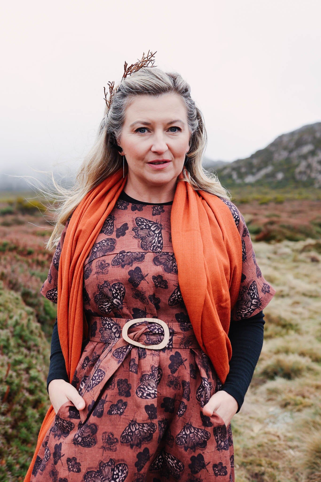 Organic Linen Cocoon Dress - Cocoa Moth Dress The Spotted Quoll 