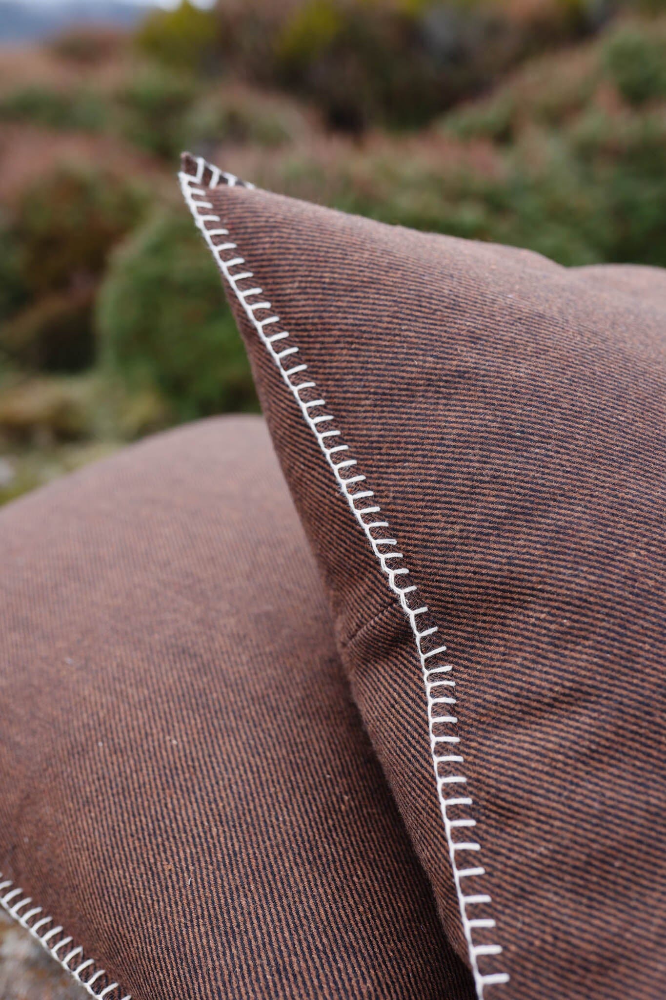 Cocoa Twill Organic Wool Felt Cushions Cushions The Spotted Quoll Studio 