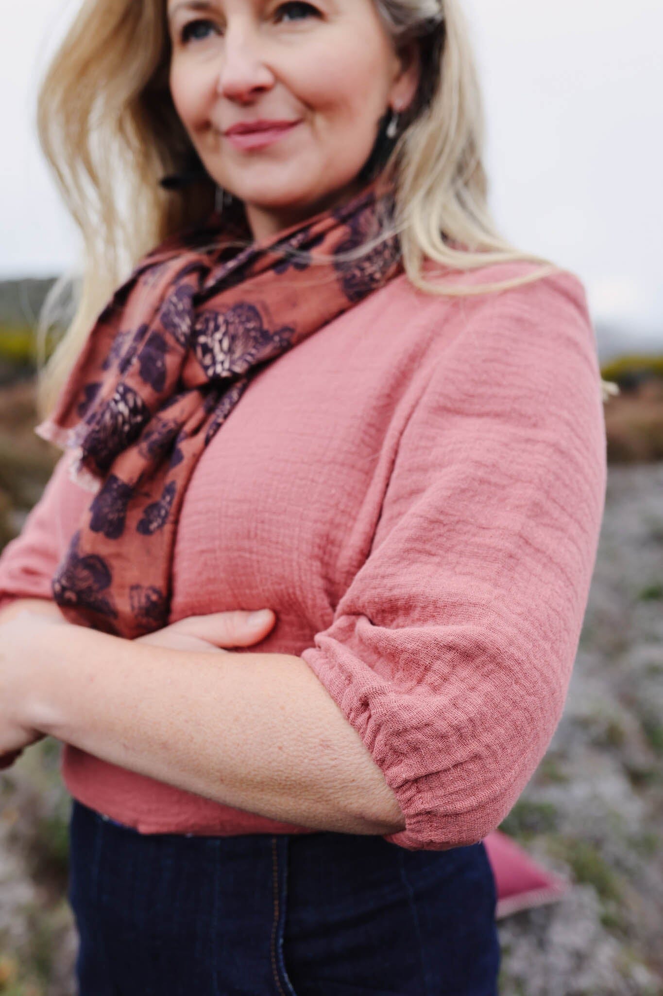 Lady Jane Bishops Sleeve Blouse - Warm Rose top The Spotted Quoll 