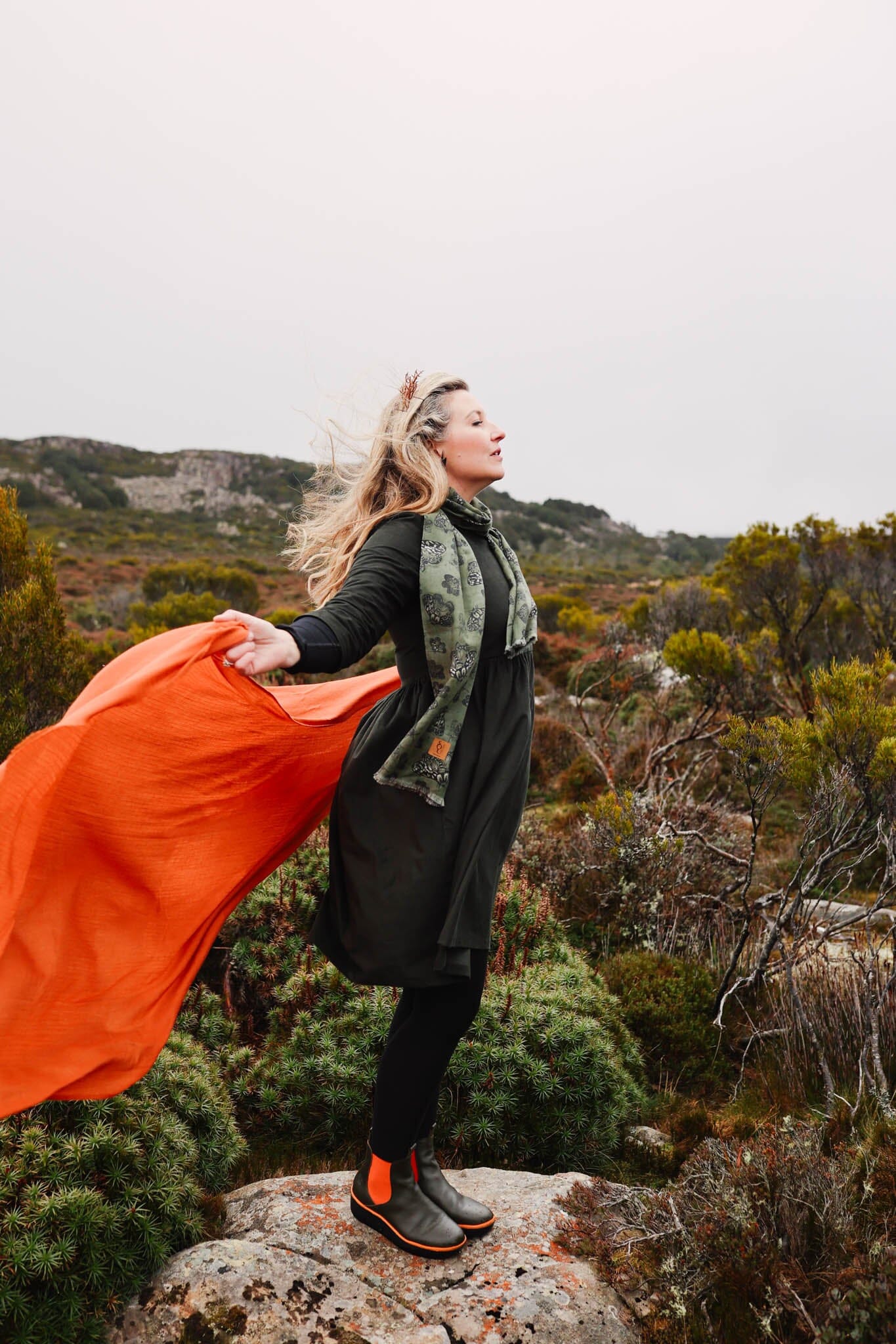 Organic Cotton Corduroy Peasant Dress - Moss Dresses The Spotted Quoll 