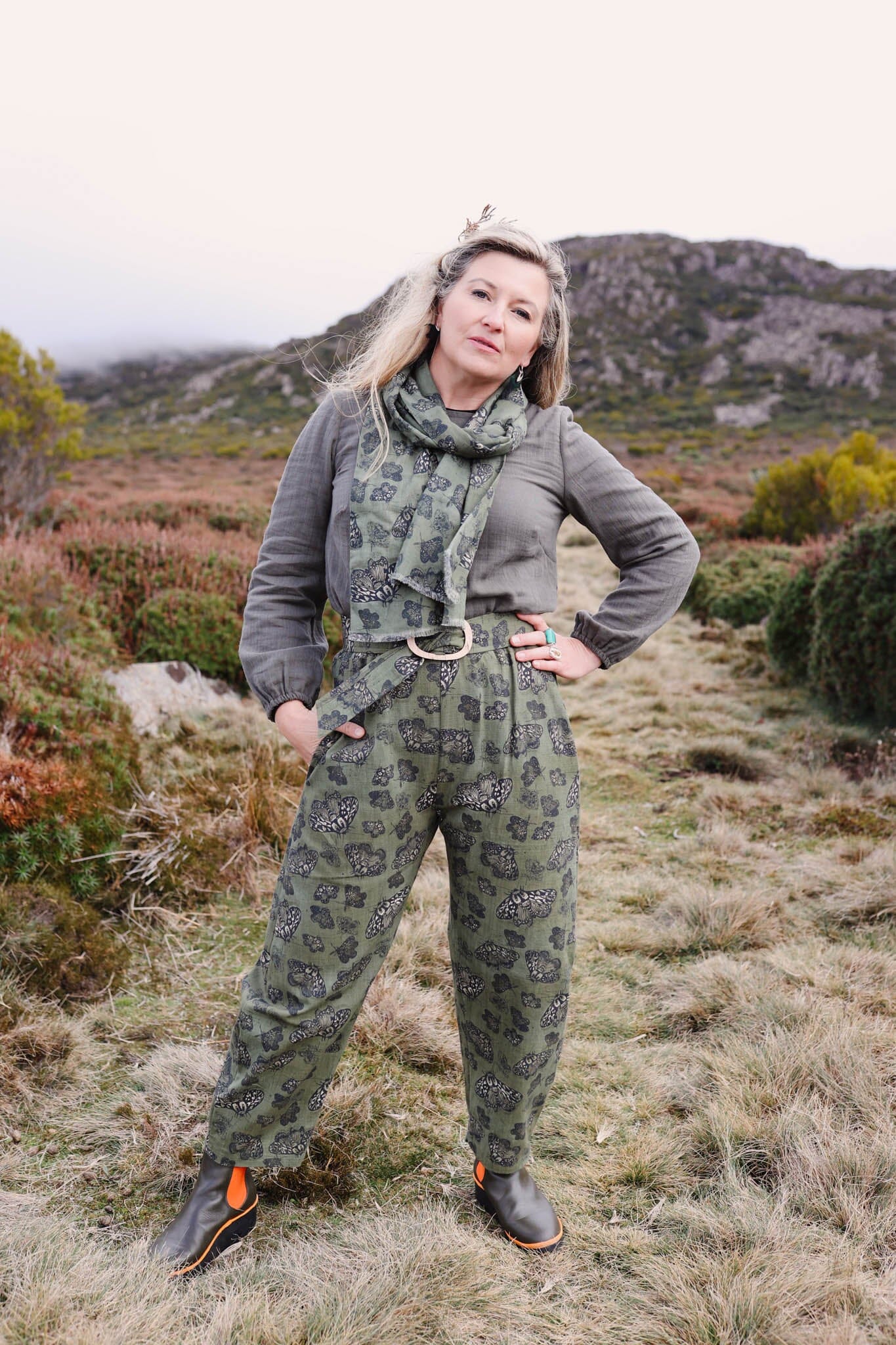 Boss Pant Organic 100% Linen - Moss Moth Pants The Spotted Quoll 