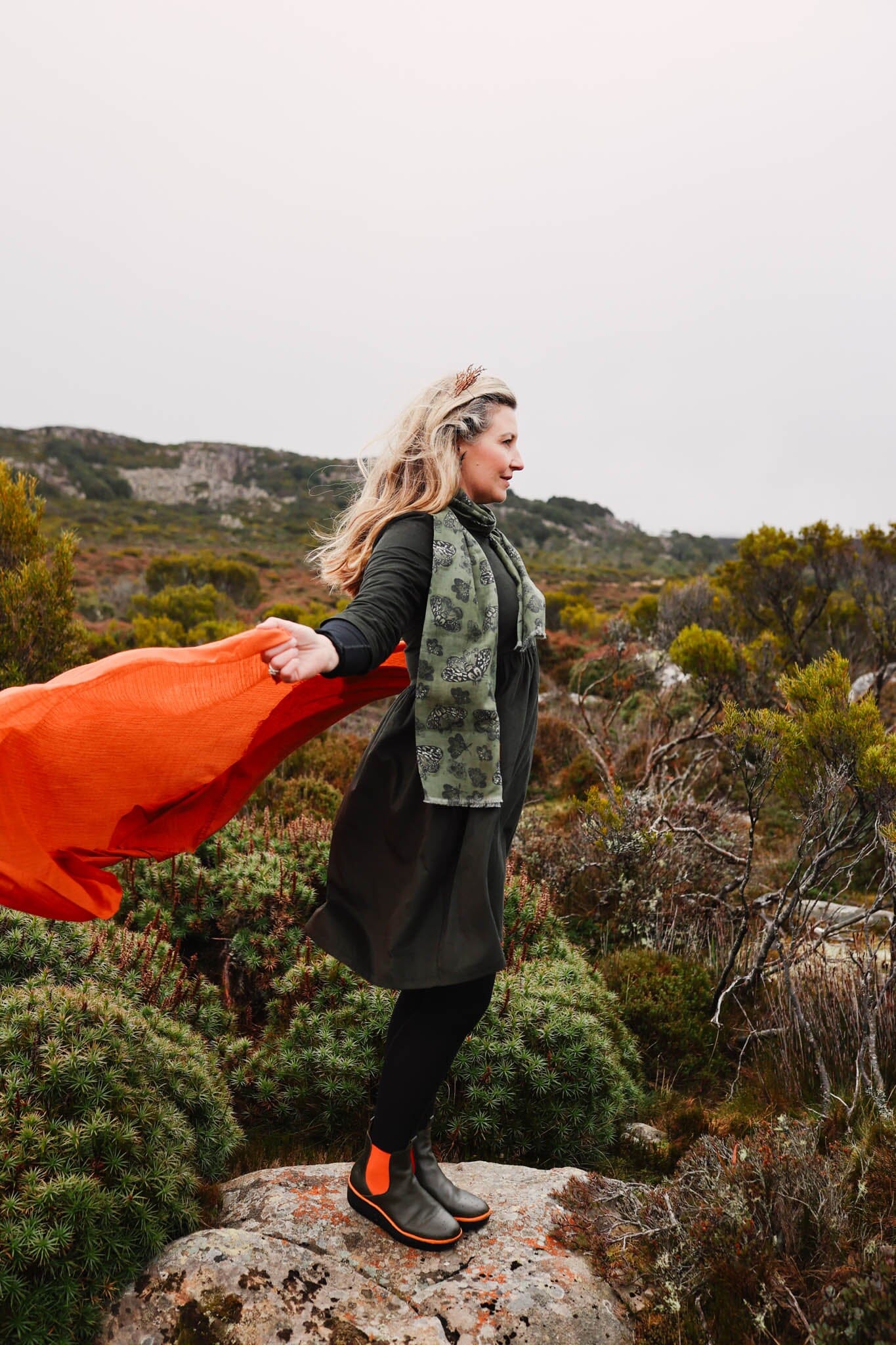 Organic Cotton Corduroy Peasant Dress - Moss Dresses The Spotted Quoll 