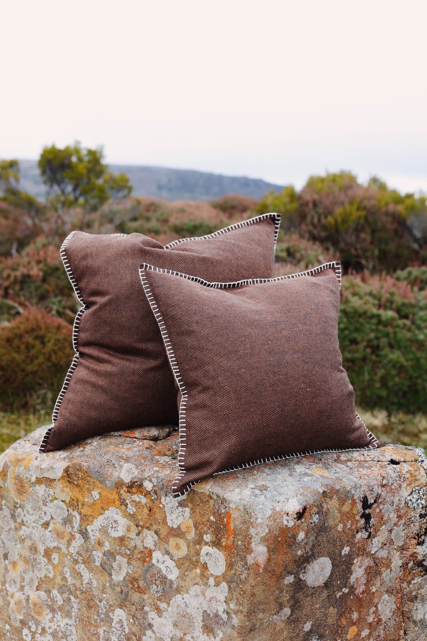 Cocoa Twill Organic Wool Felt Cushions Cushions The Spotted Quoll Studio 