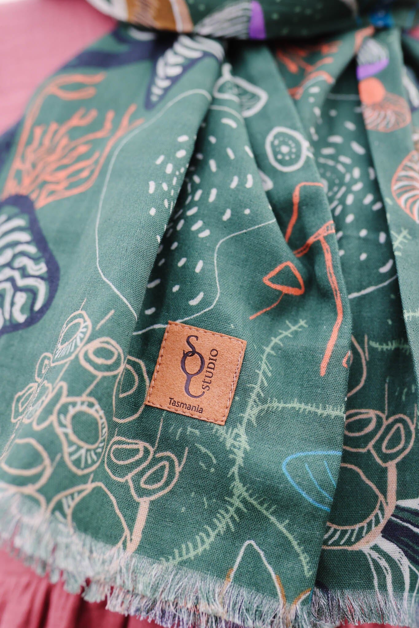 Tassie Fungi Organic Cotton Scarf scarf The Spotted Quoll 