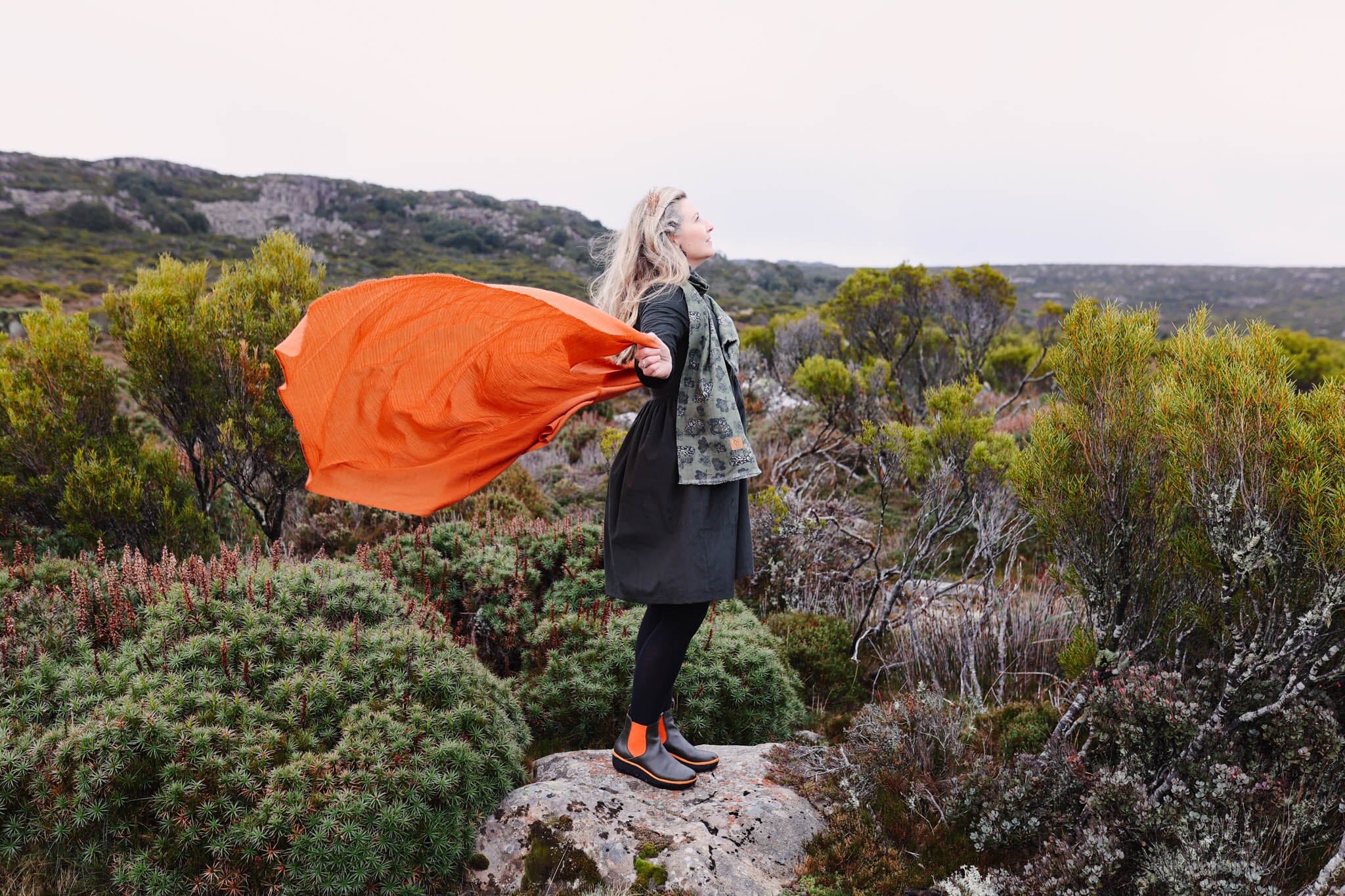 Organic Cotton Corduroy Peasant Dress - Moss Dresses The Spotted Quoll 