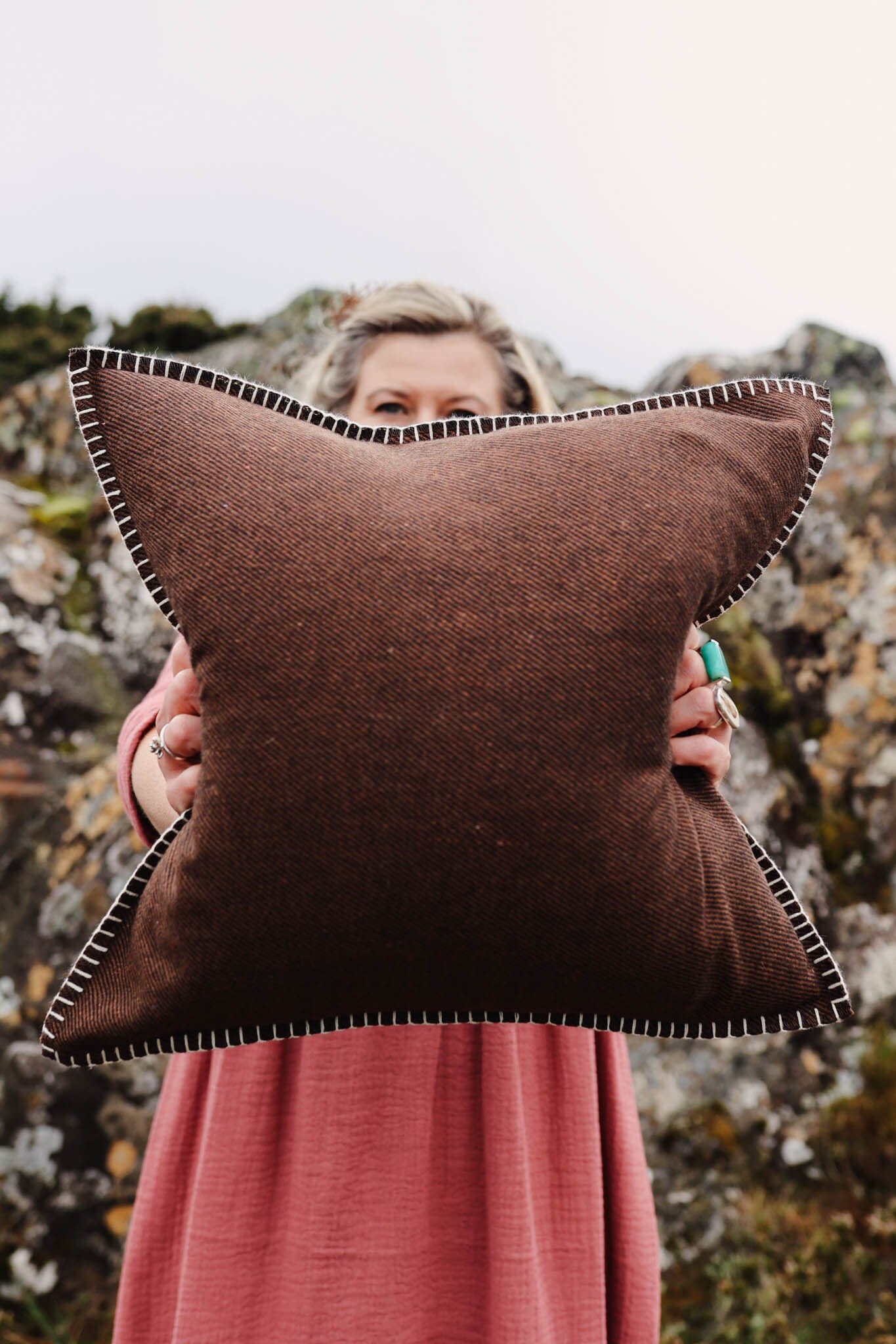 Cocoa Twill Organic Wool Felt Cushions Cushions The Spotted Quoll Studio 