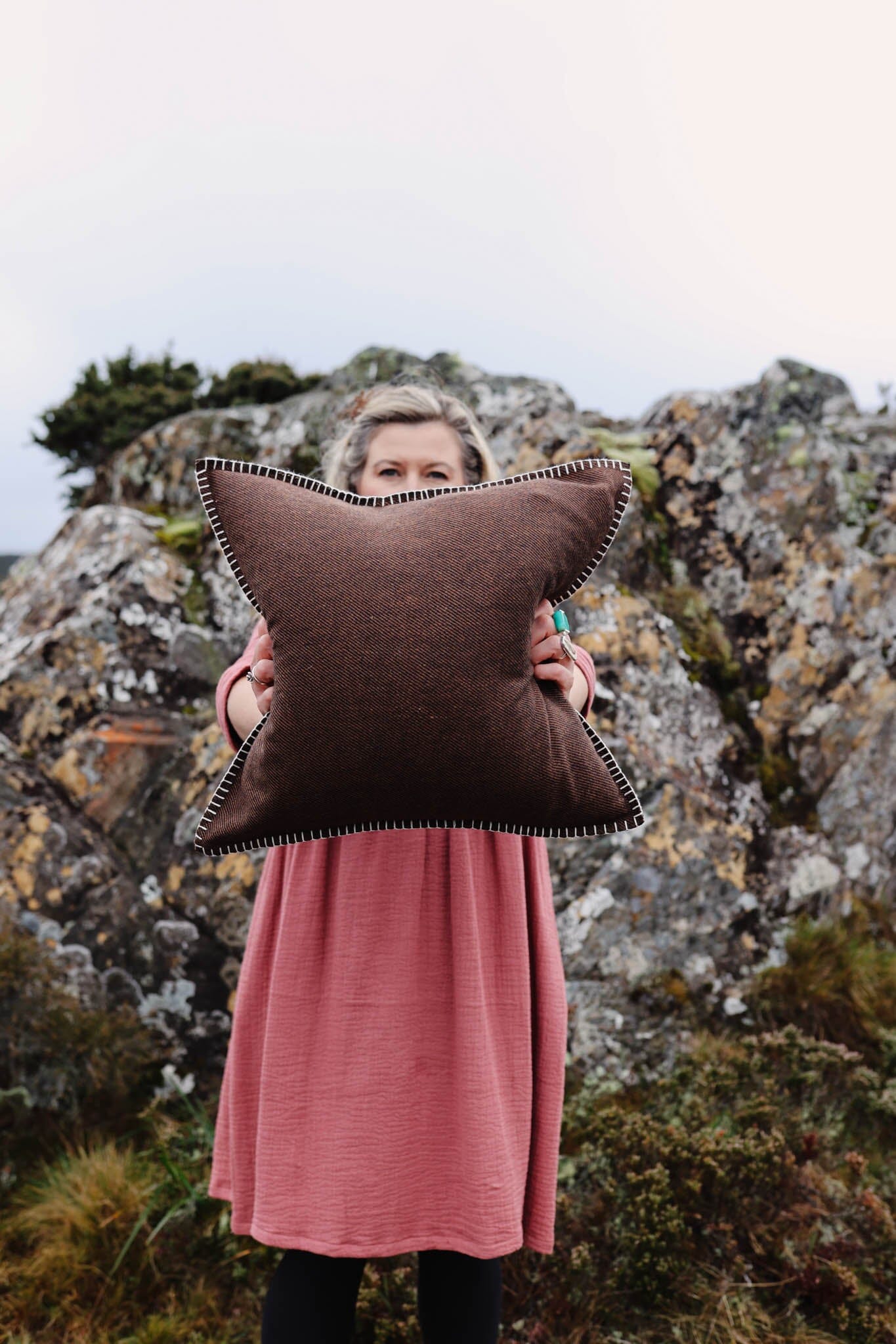 Cocoa Twill Organic Wool Felt Cushions Cushions The Spotted Quoll Studio 
