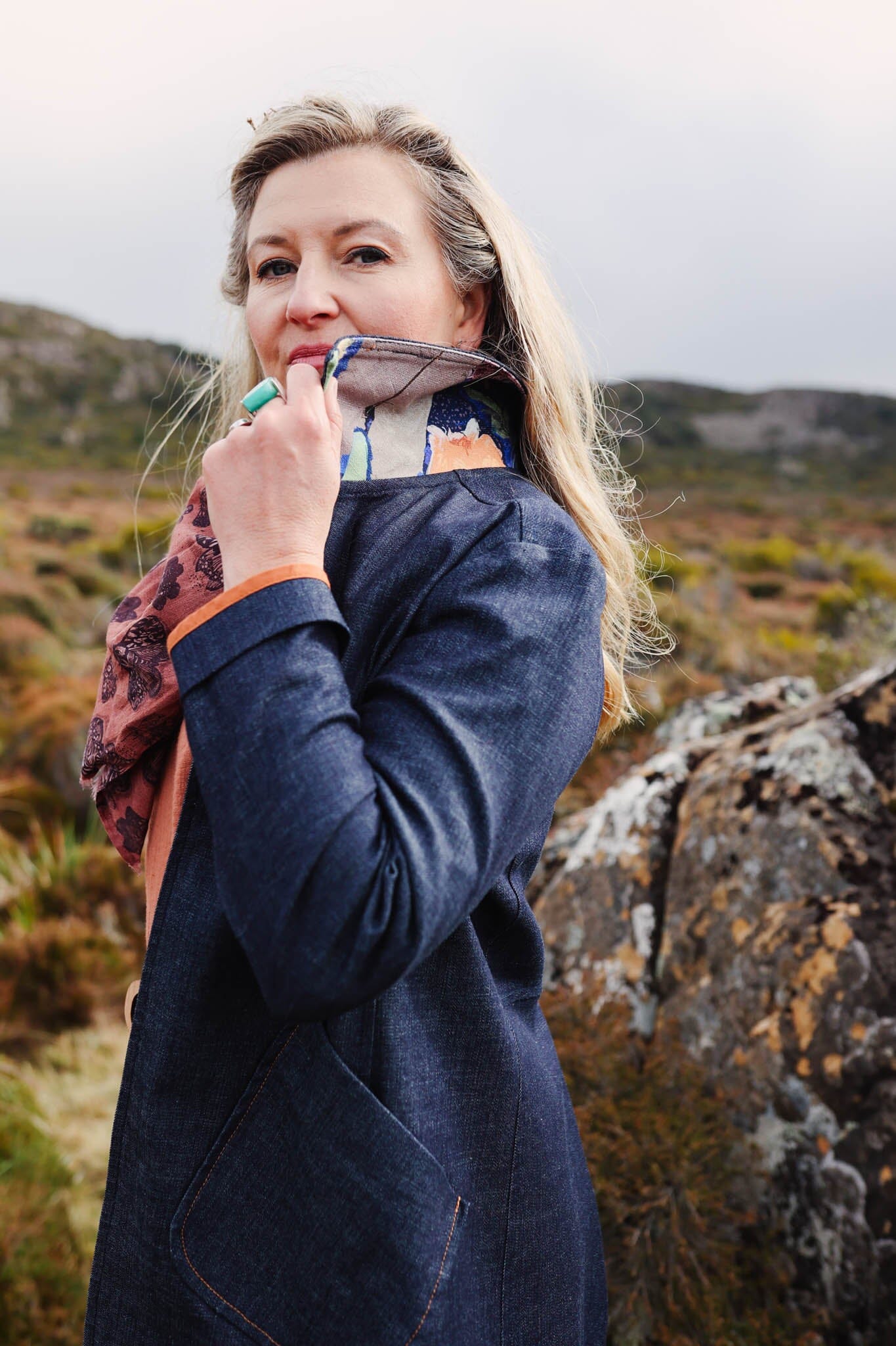 Island Pleat Denim Blazer blazer The Spotted Quoll 