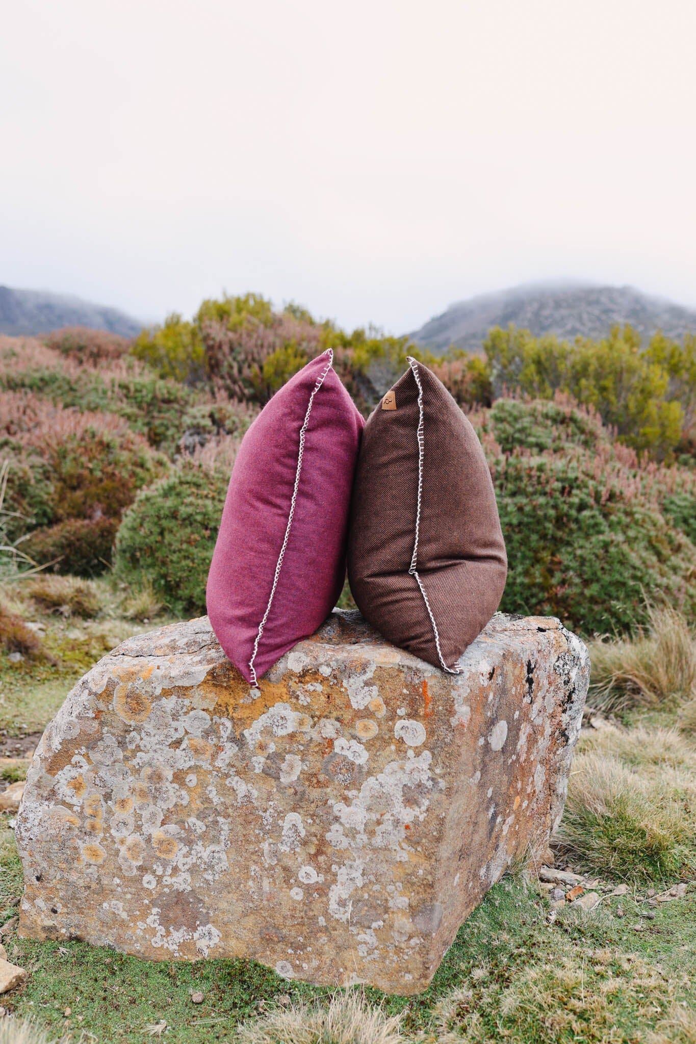 Vino Herringbone Organic Wool Felt Cushions Cushions The Spotted Quoll Studio 