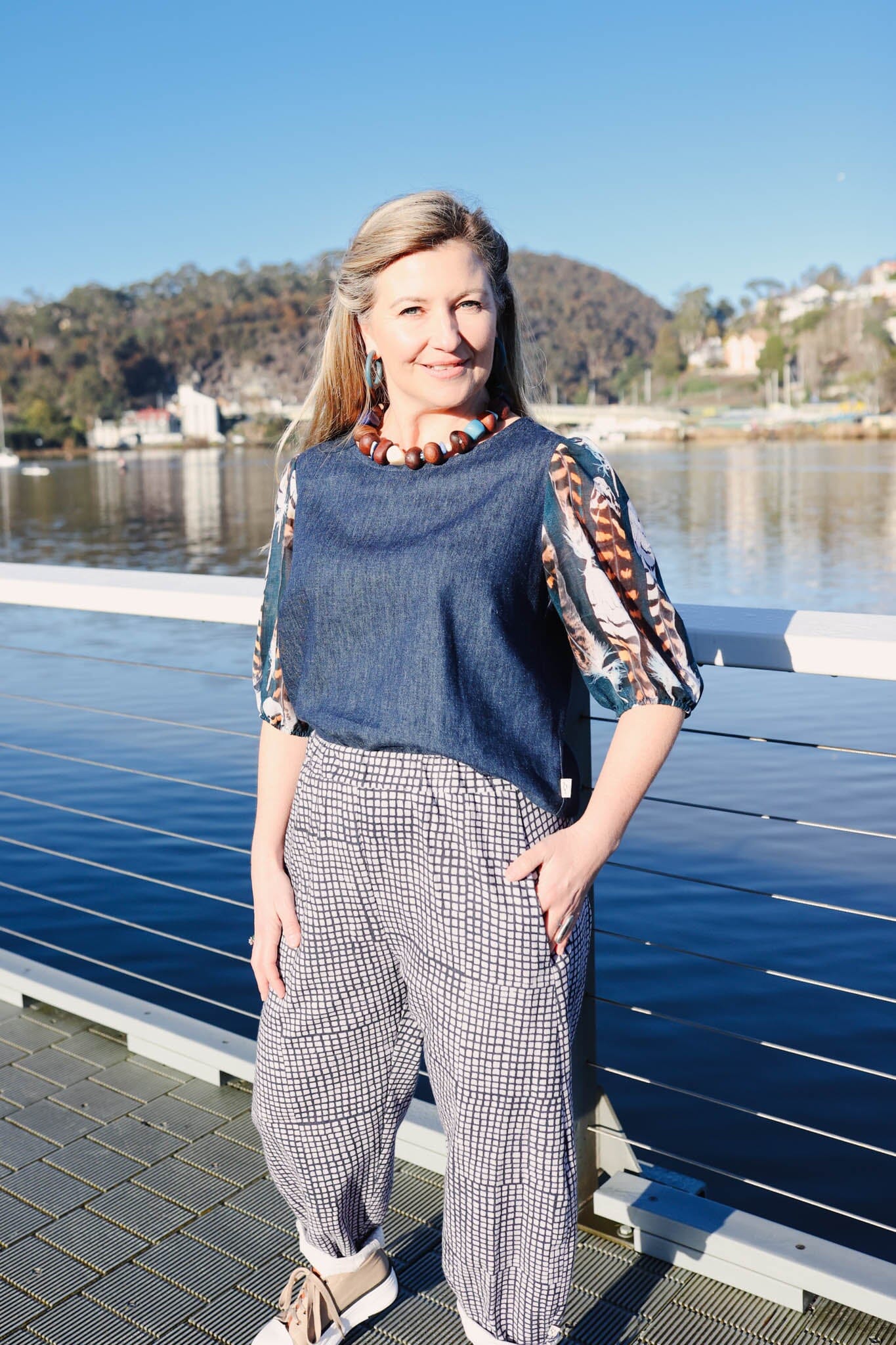 Boss Pant Organic Linen/Hemp - Tesselated Pavement Pants The Spotted Quoll 