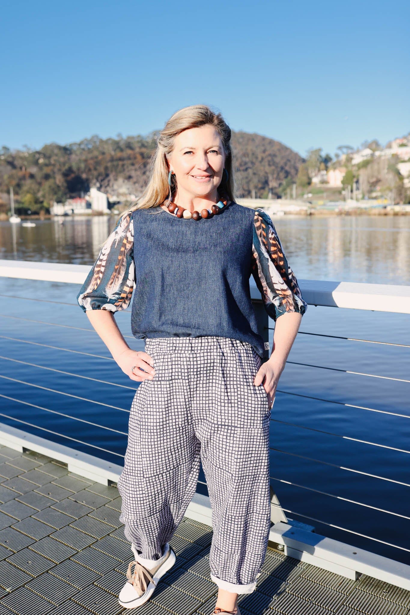 Boss Pant Organic Linen/Hemp - Tesselated Pavement Pants The Spotted Quoll 