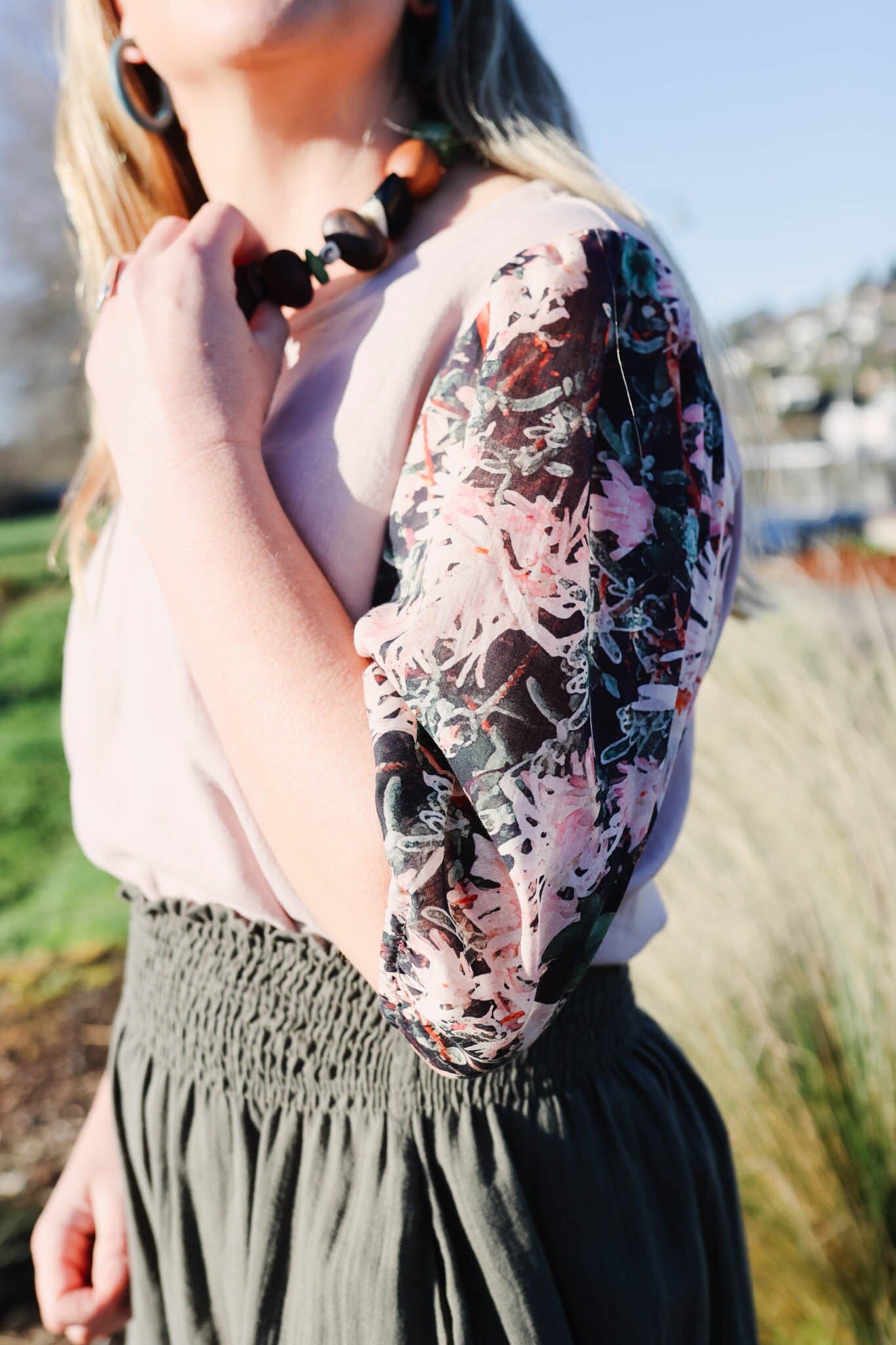 Lady Jane Bishops Sleeve Blouse - Linen & Voile top The Spotted Quoll 