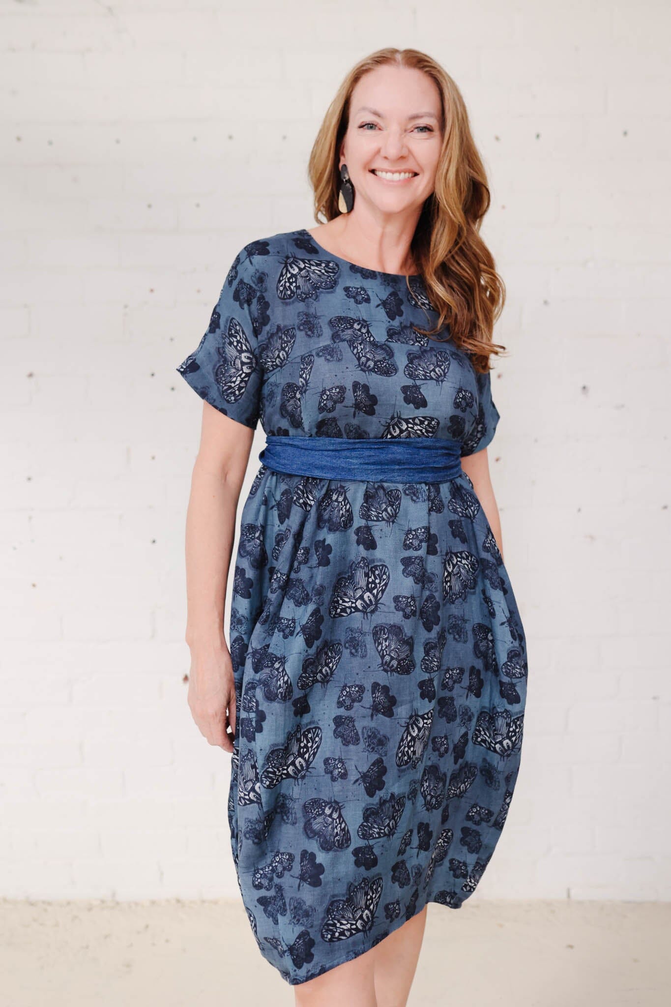 Cocoon Dress Organic Cotton DM -Slate Moth Dress The Spotted Quoll 