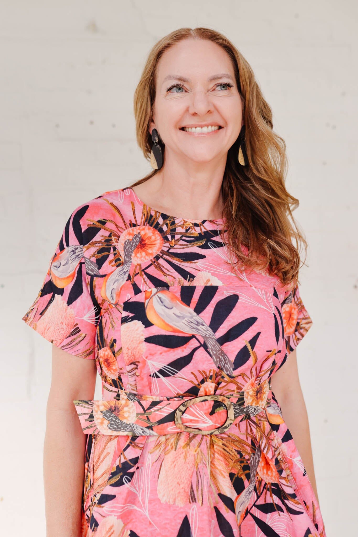 Cocoon Dress Organic Pure Linen - Pink Summer Bouquet Dress The Spotted Quoll 