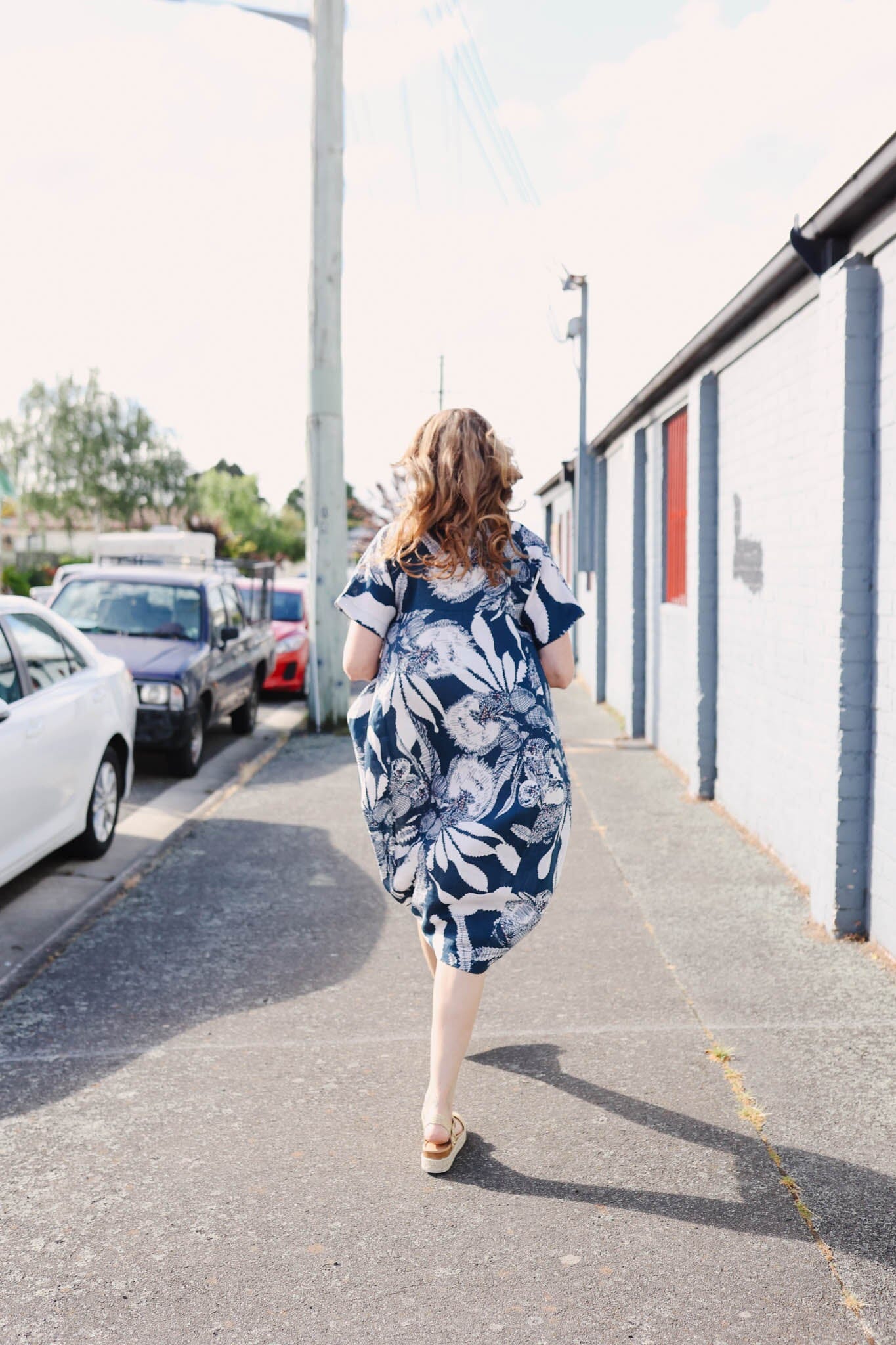 Cocoon Dress Organic Pure Linen - Original Sawtooth Banksia Dress The Spotted Quoll 