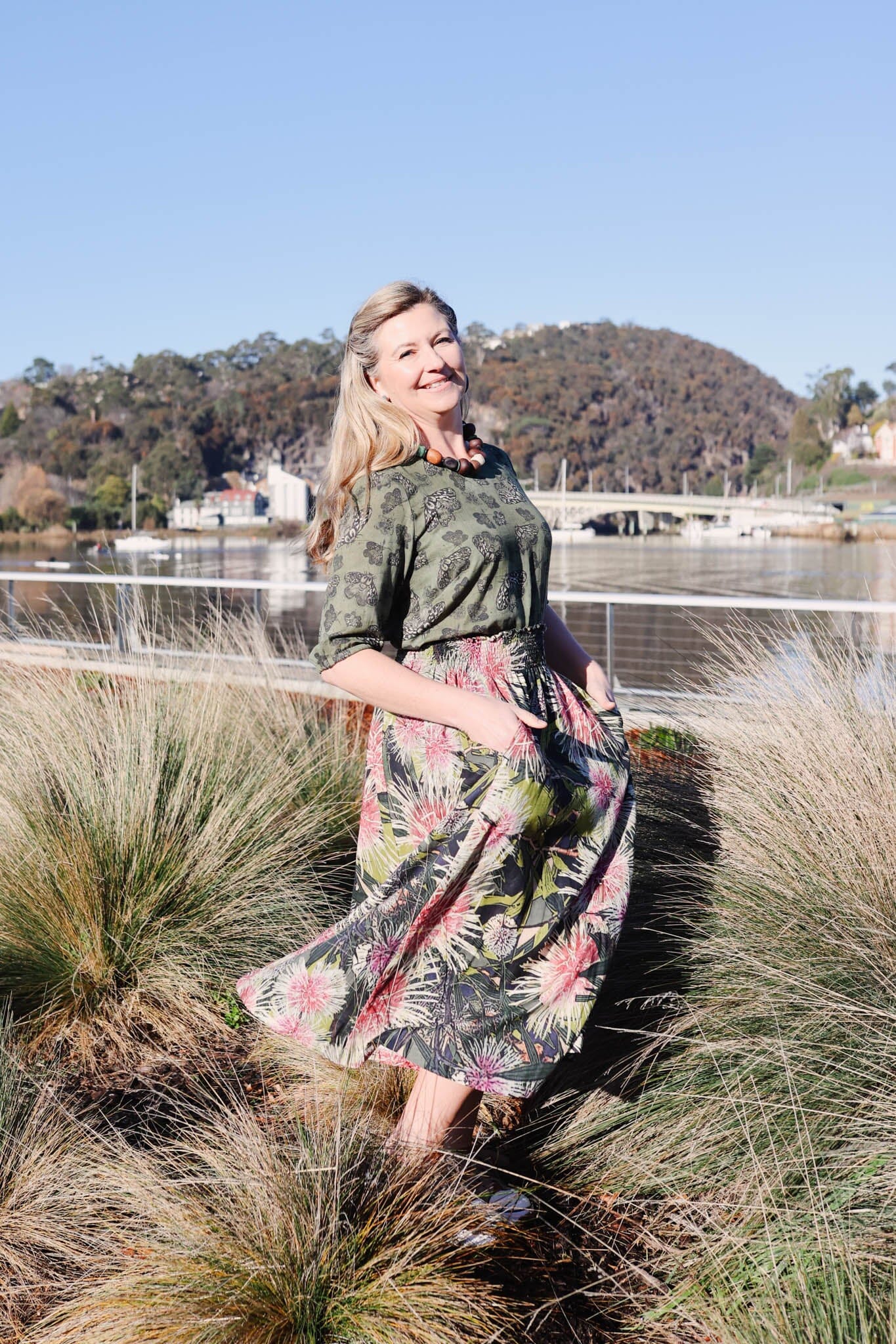 Frankie Shirred Skirt - Pincushion Skirt The Spotted Quoll S/M 
