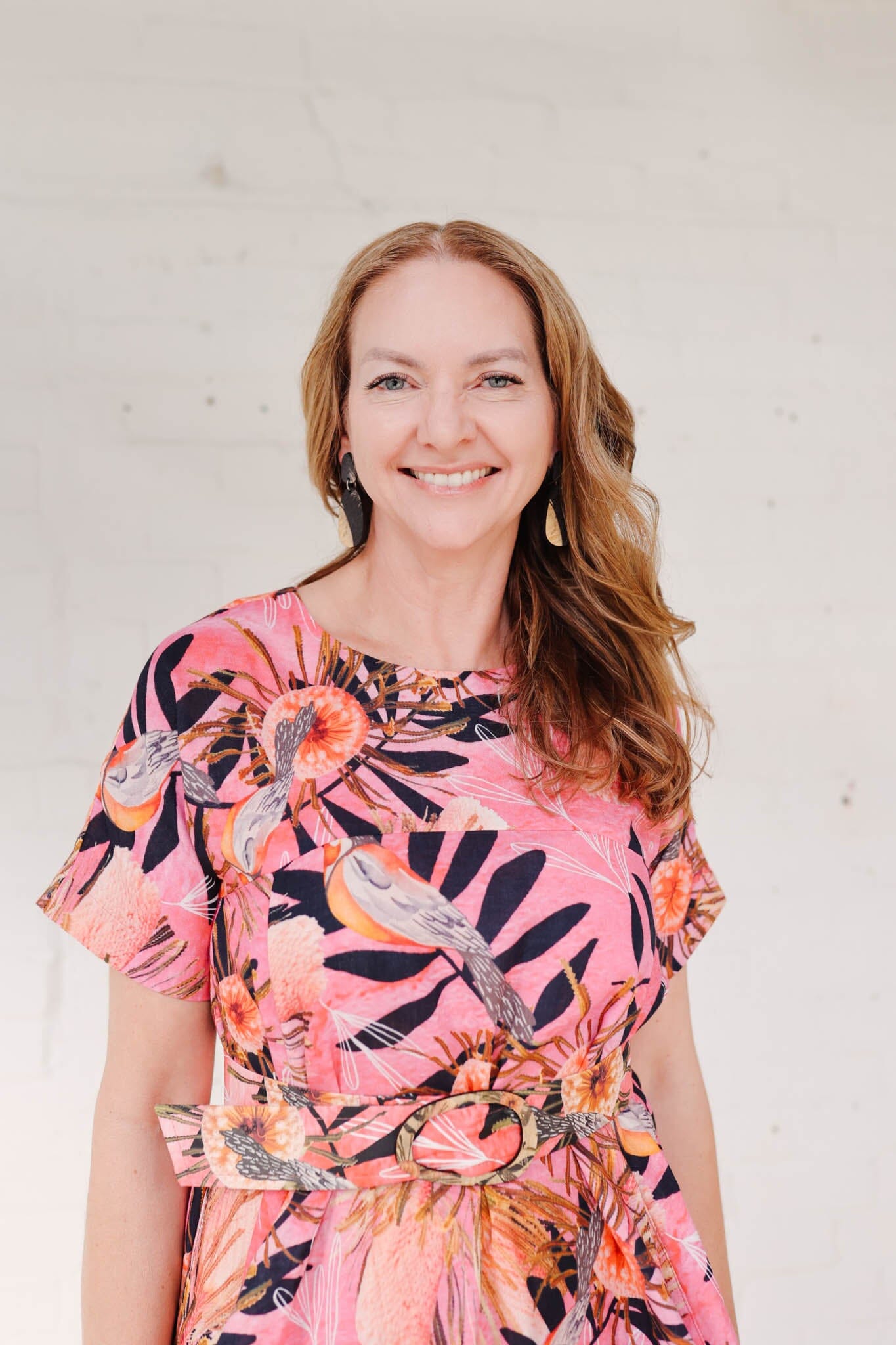 Cocoon Dress Organic Pure Linen - Pink Summer Bouquet Dress The Spotted Quoll 