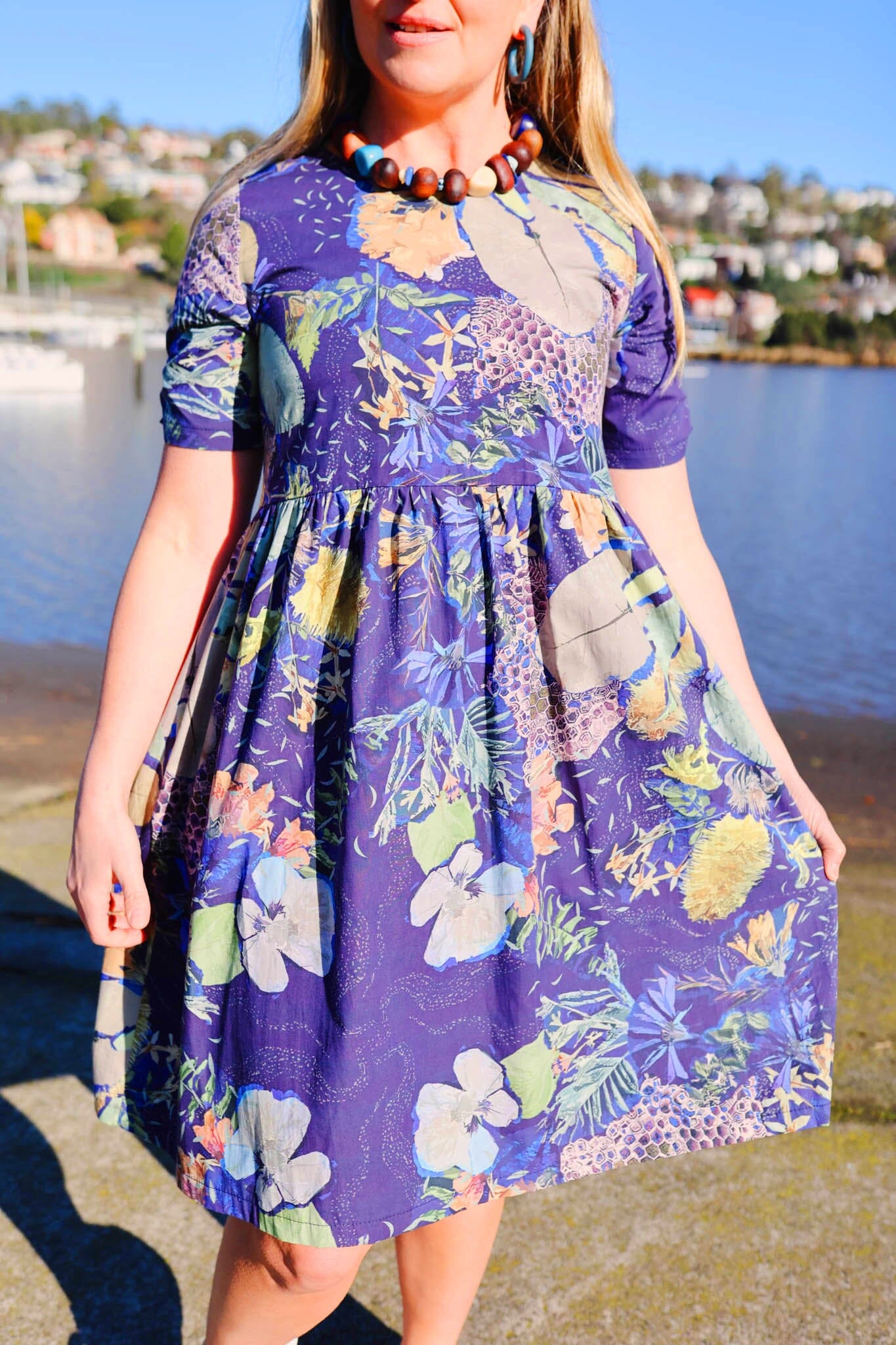 Peasant Poplin Dress - No Bee Dresses The Spotted Quoll 