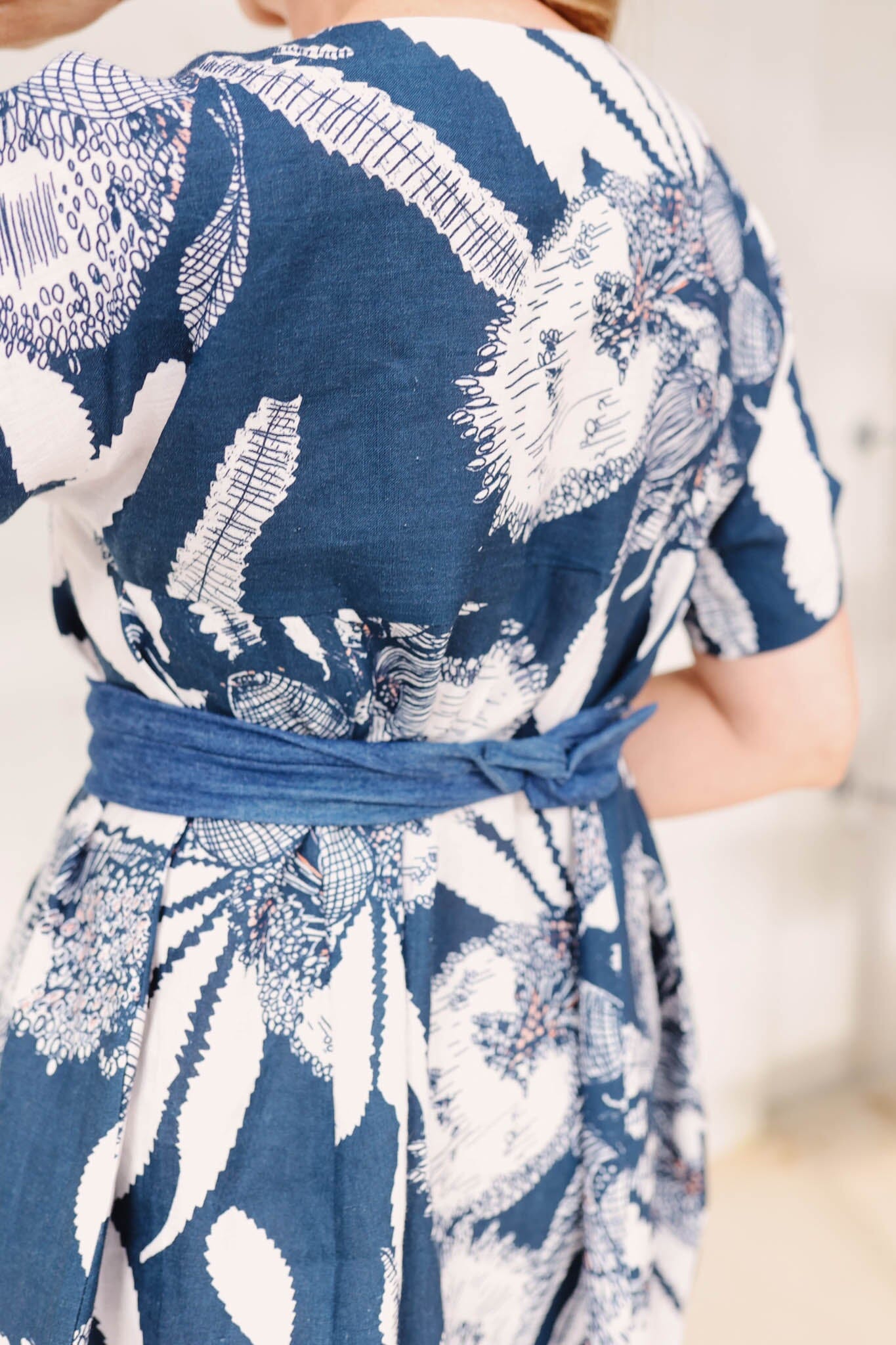 Cocoon Dress Organic Pure Linen - Original Sawtooth Banksia Dress The Spotted Quoll 