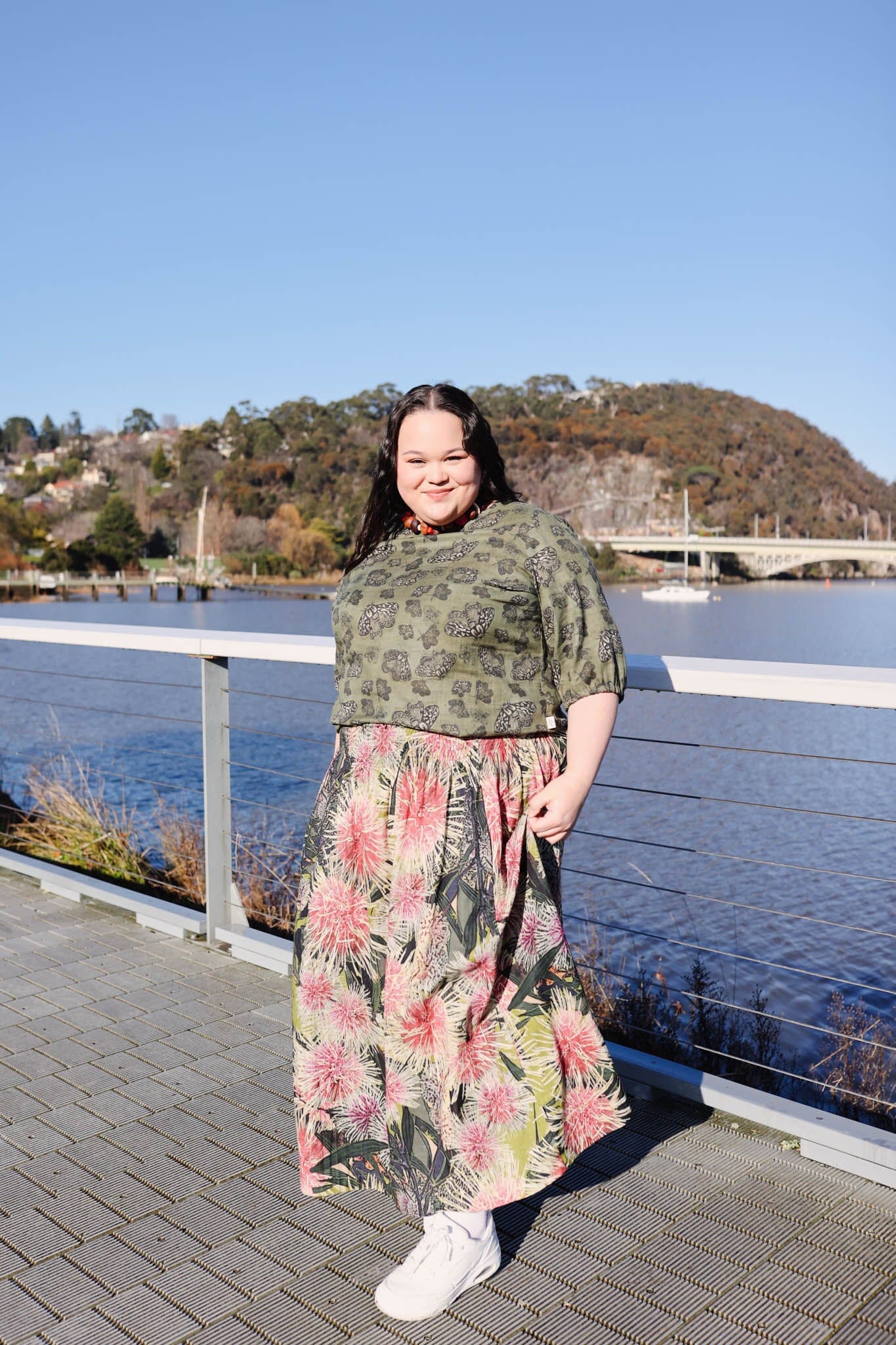 Frankie Shirred Skirt - Pincushion Skirt The Spotted Quoll 2XL 