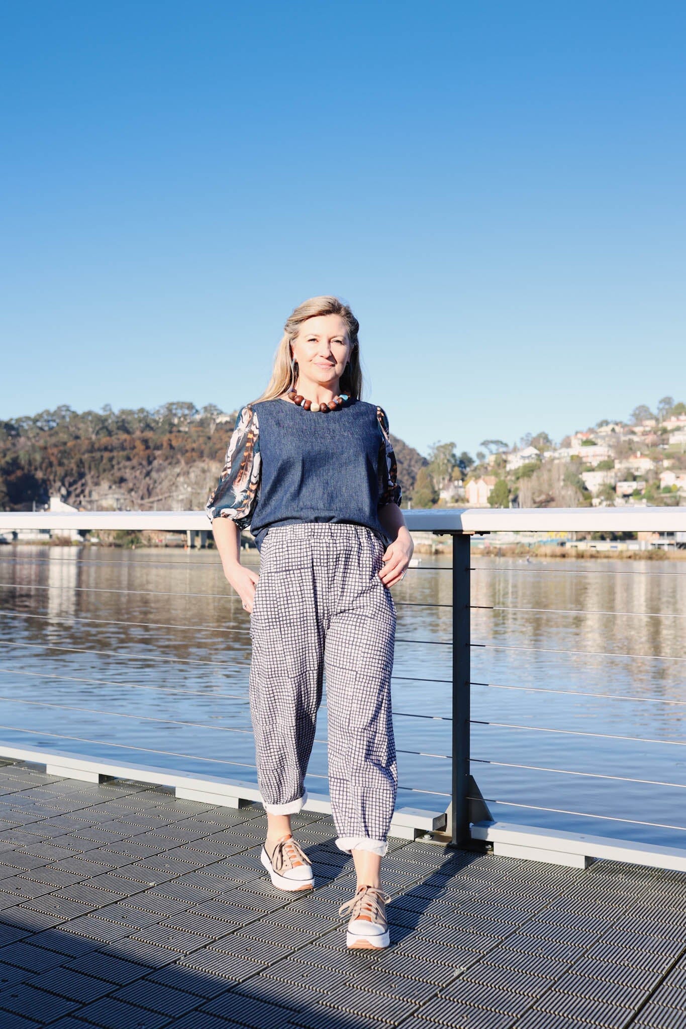 Boss Pant Organic Linen/Hemp - Tesselated Pavement Pants The Spotted Quoll 