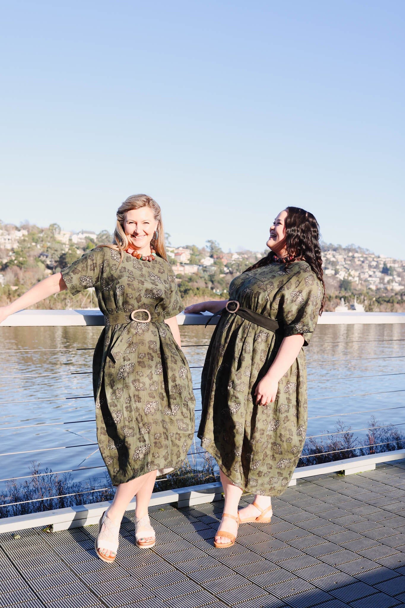 Organic Linen Cocoon Dress - Moss Moth Dress The Spotted Quoll 