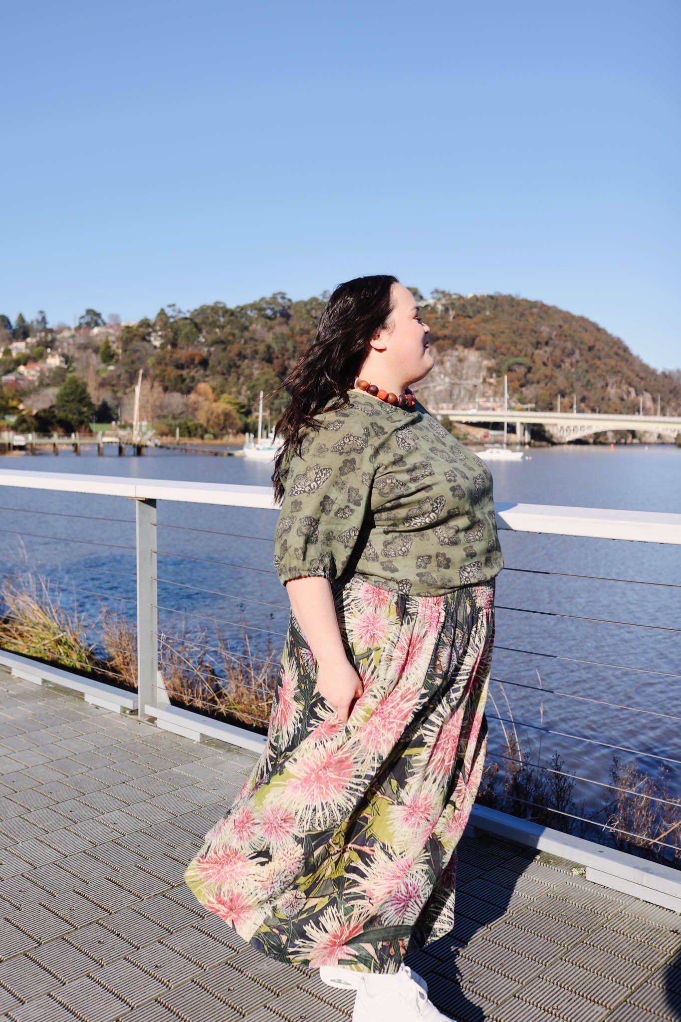 Frankie Shirred Skirt - Pincushion Skirt The Spotted Quoll 