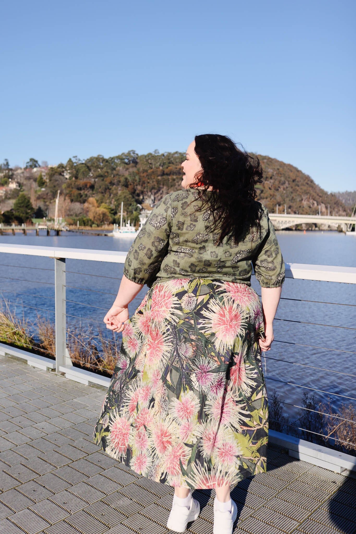 Frankie Shirred Skirt - Pincushion Skirt The Spotted Quoll 