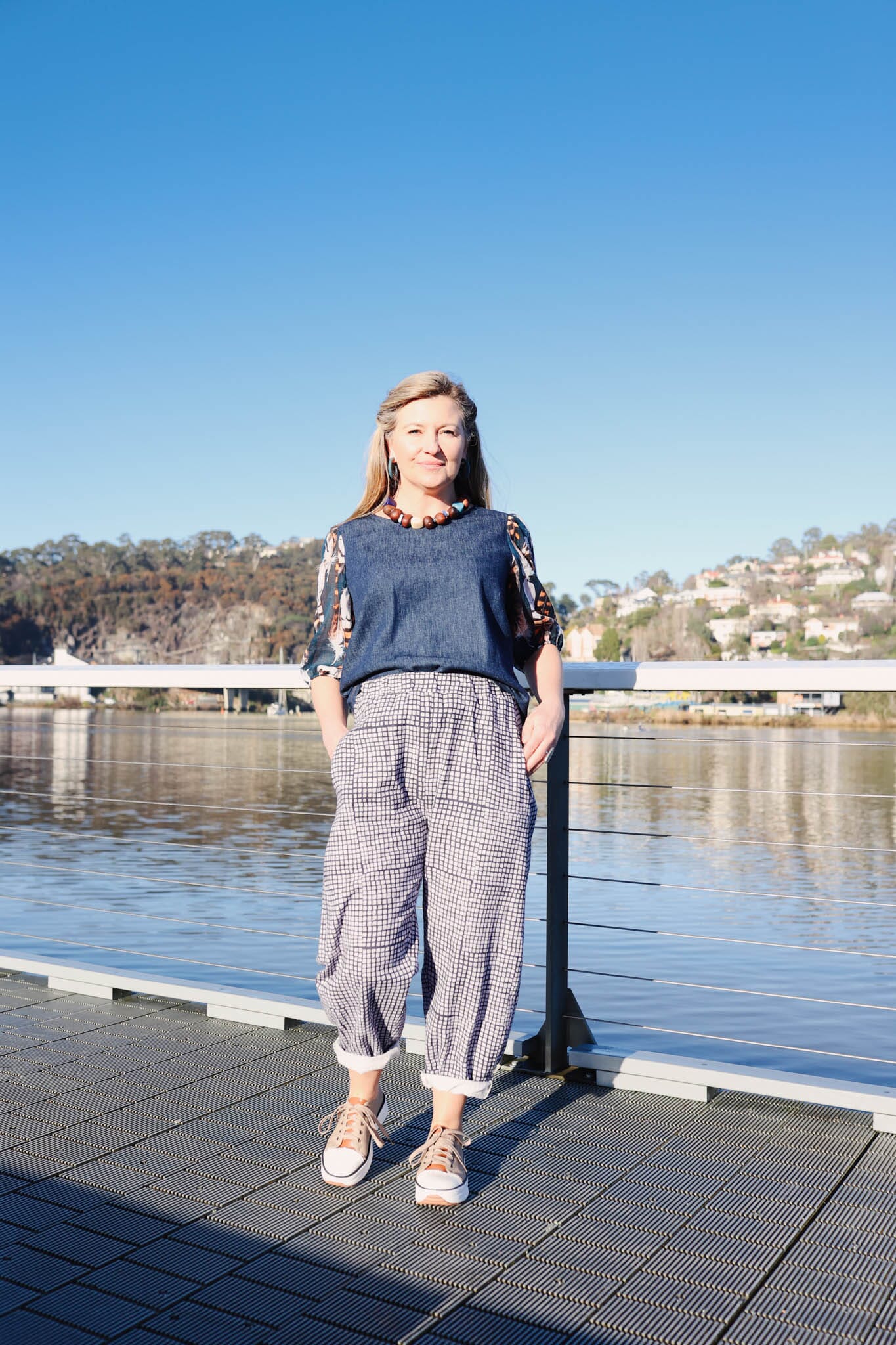 Boss Pant Organic Linen/Hemp - Tesselated Pavement Pants The Spotted Quoll 