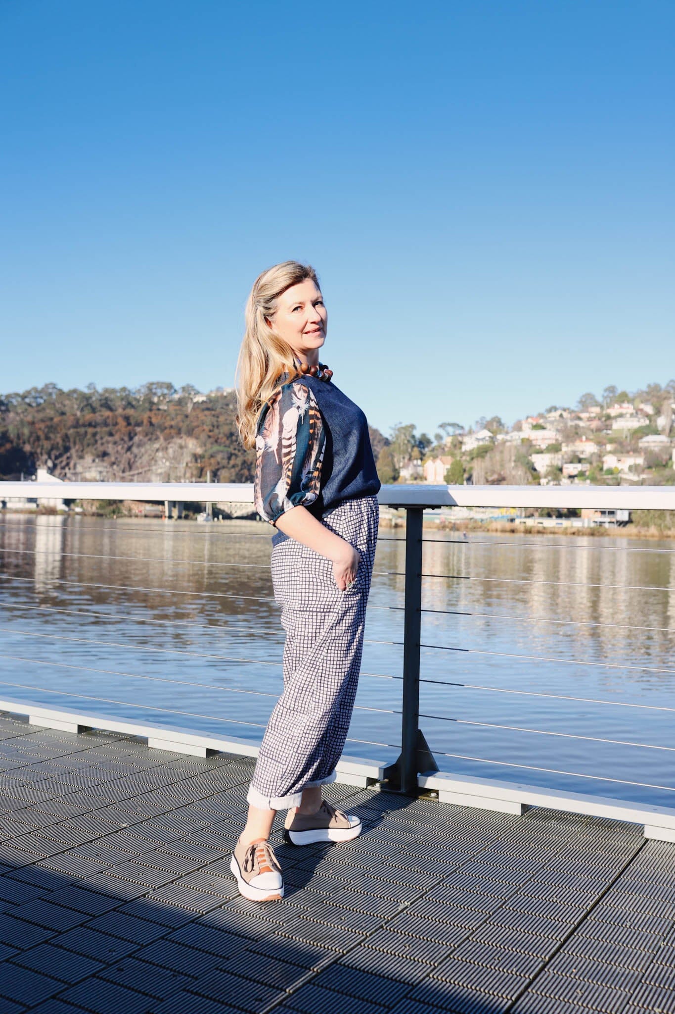Boss Pant Organic Linen/Hemp - Tesselated Pavement Pants The Spotted Quoll 
