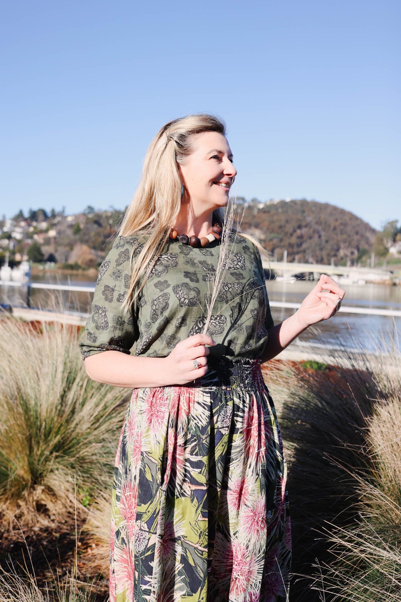 Lady Jane Bishops Sleeve Blouse - Moss Moth top The Spotted Quoll 