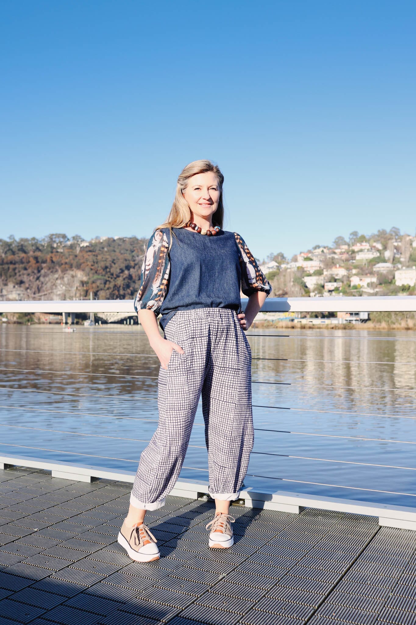 Boss Pant Organic Linen/Hemp - Tesselated Pavement Pants The Spotted Quoll M/L 