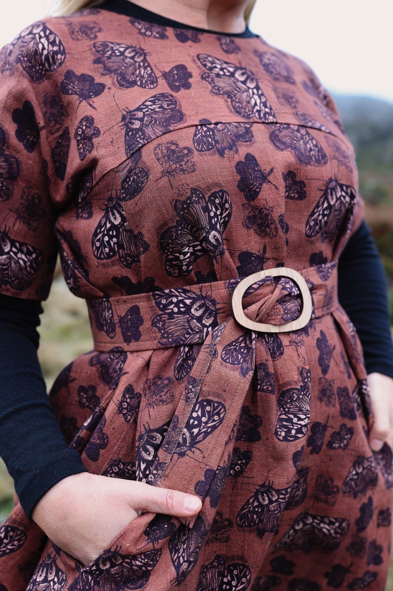 Organic Linen Cocoon Dress - Cocoa Moth Dress The Spotted Quoll 