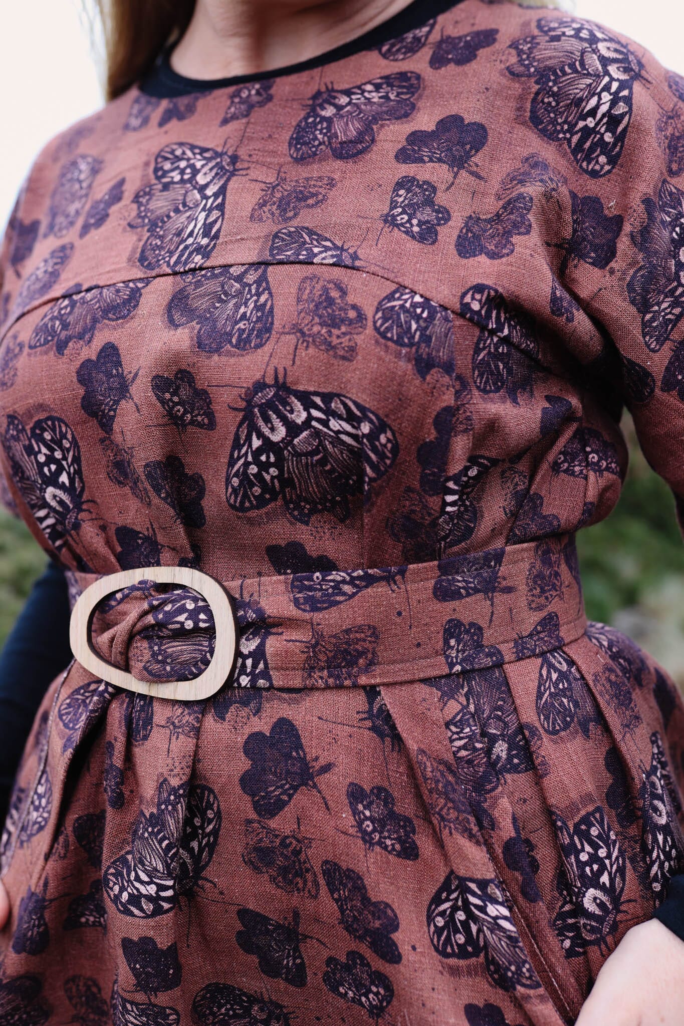Organic Linen Cocoon Dress - Cocoa Moth Dress The Spotted Quoll 