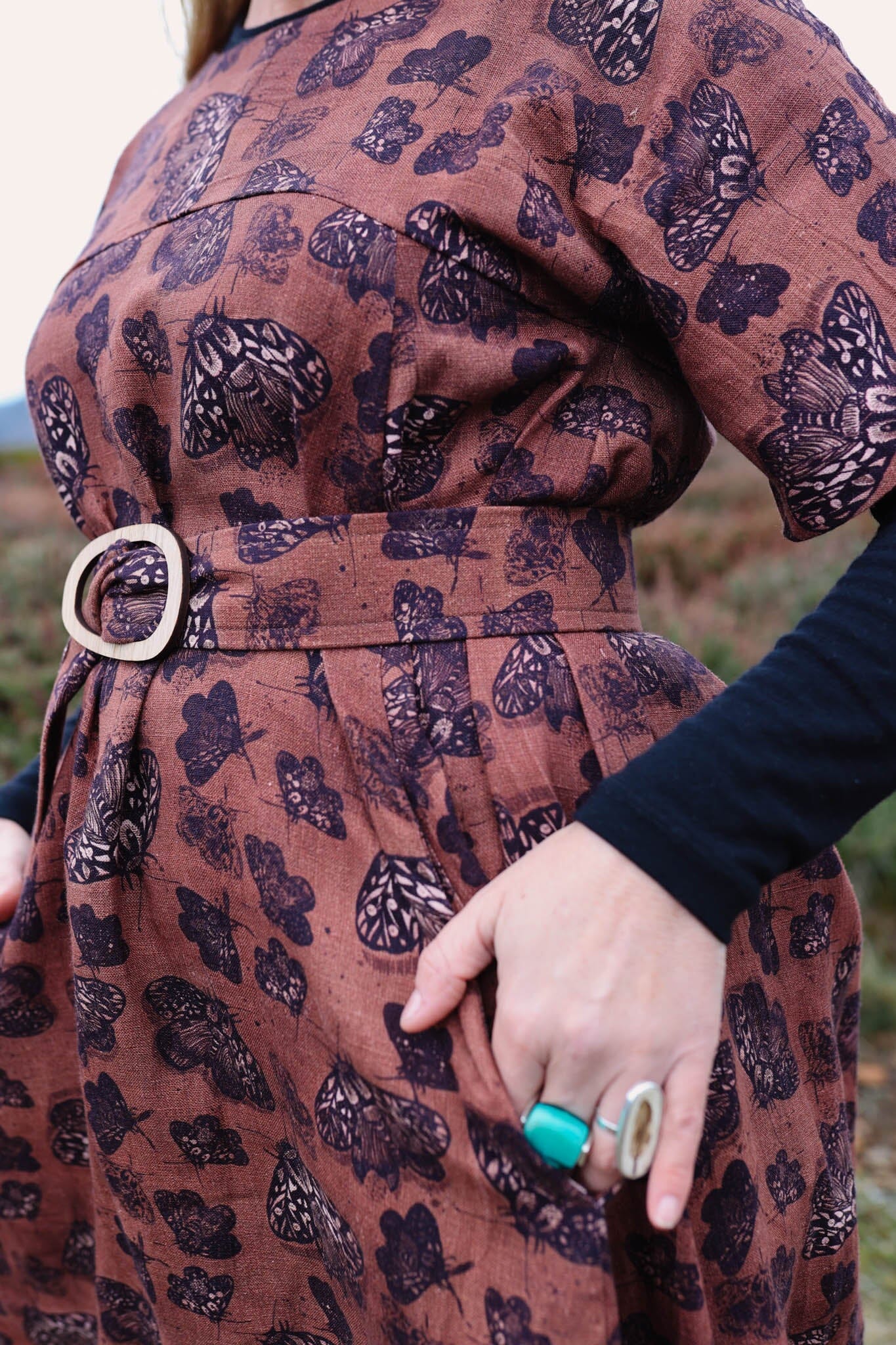 Organic Linen Cocoon Dress - Cocoa Moth Dress The Spotted Quoll 