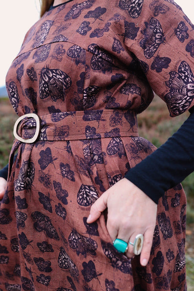 Organic Linen Cocoon Dress - Cocoa Moth – The Spotted Quoll