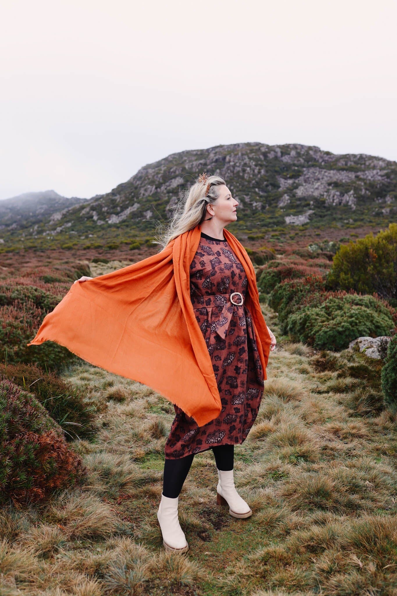 Organic Linen Cocoon Dress - Cocoa Moth Dress The Spotted Quoll 